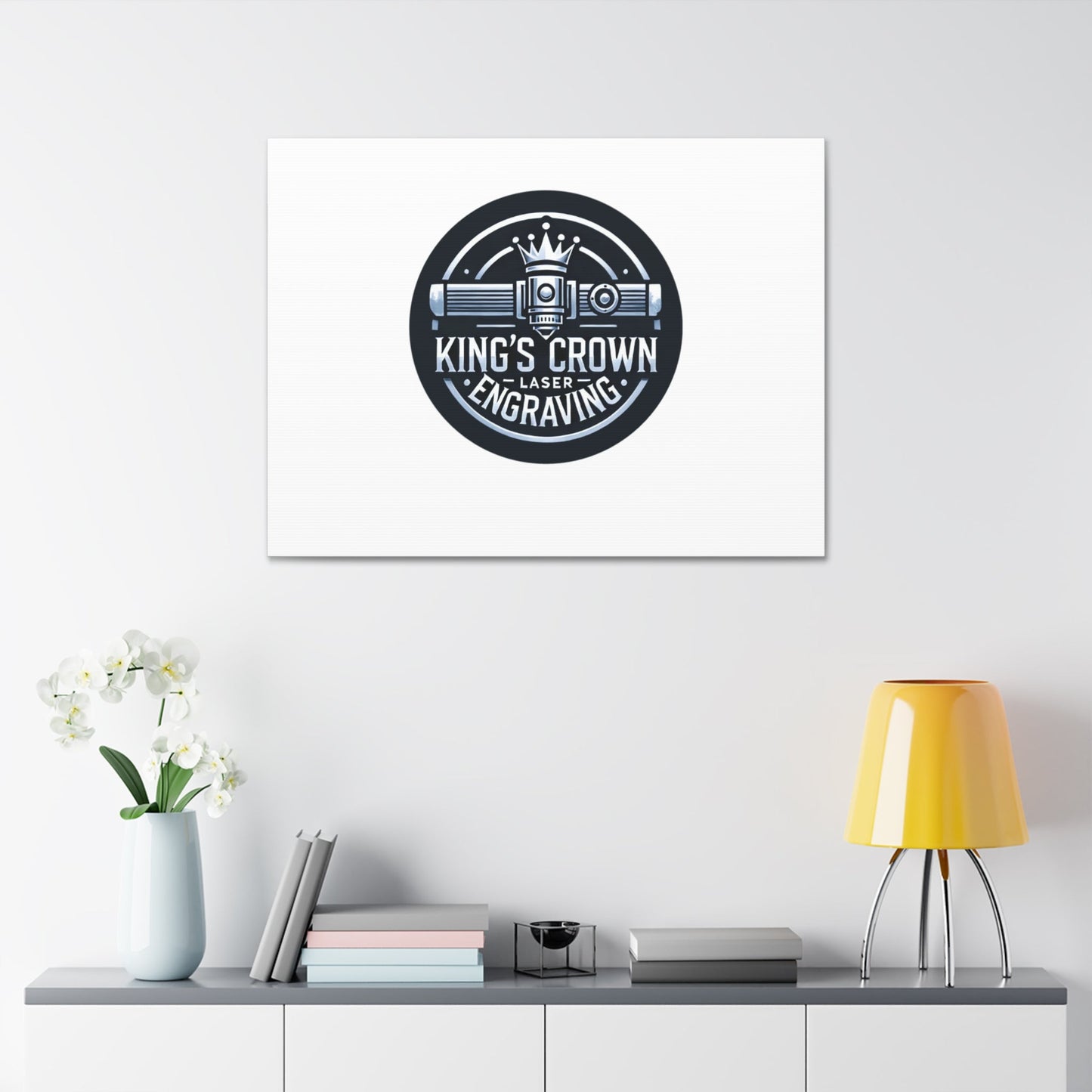 Custom King's Crown Engraving Canvas Art, Wall Décor for Creative Spaces, Unique Gift for Artists, Custom Design, Home or Office Decoration Printify