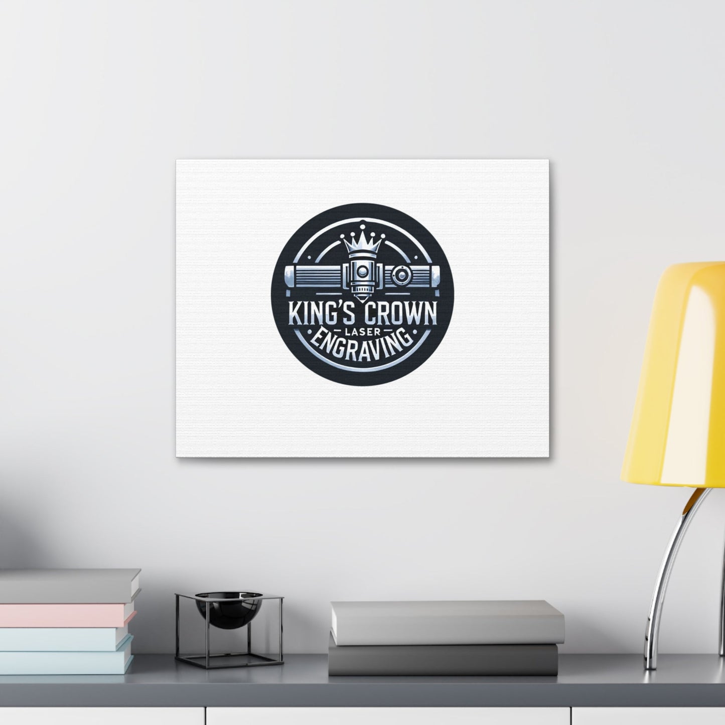 Custom King's Crown Engraving Canvas Art, Wall Décor for Creative Spaces, Unique Gift for Artists, Custom Design, Home or Office Decoration Printify