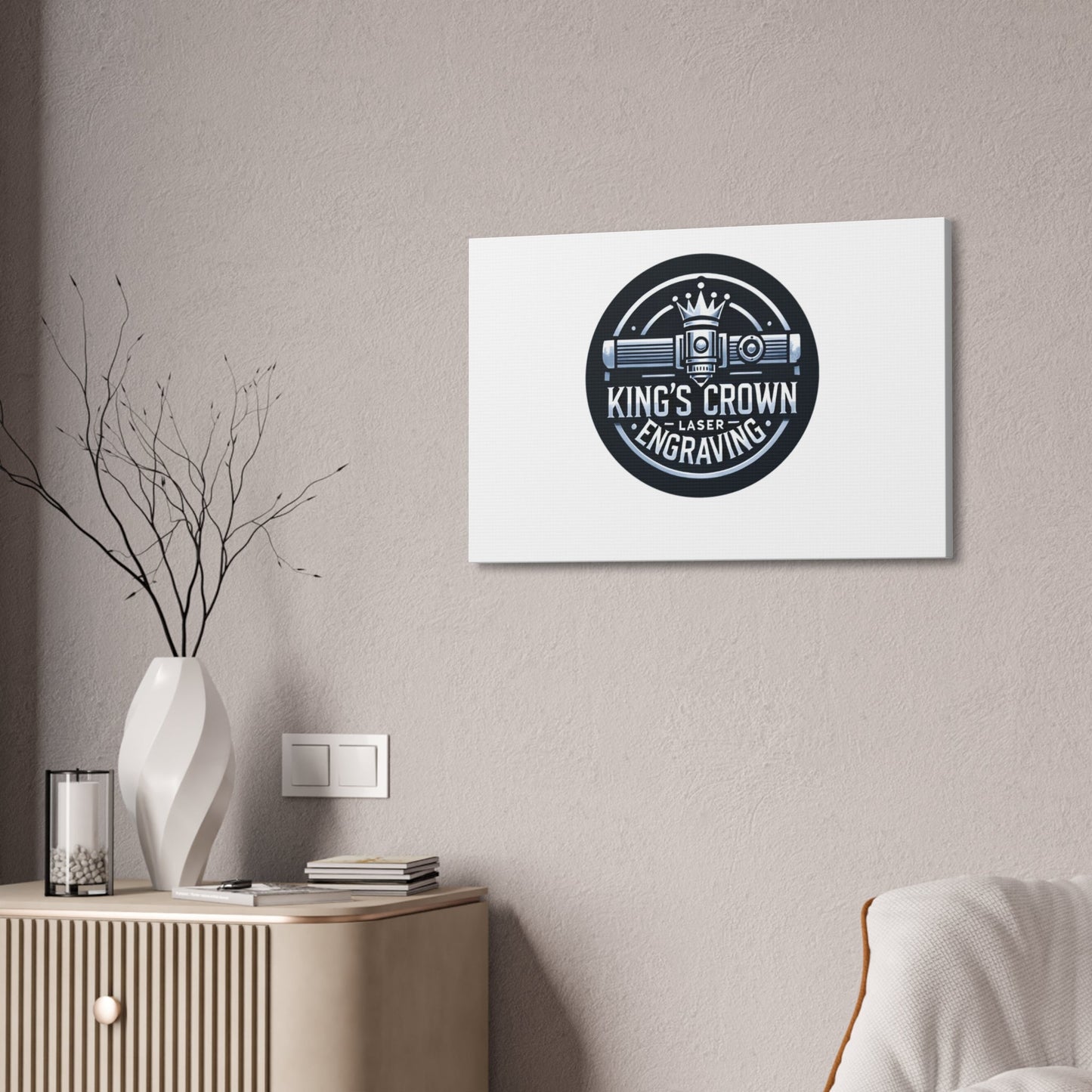 Custom King's Crown Engraving Canvas Art, Wall Décor for Creative Spaces, Unique Gift for Artists, Custom Design, Home or Office Decoration Printify
