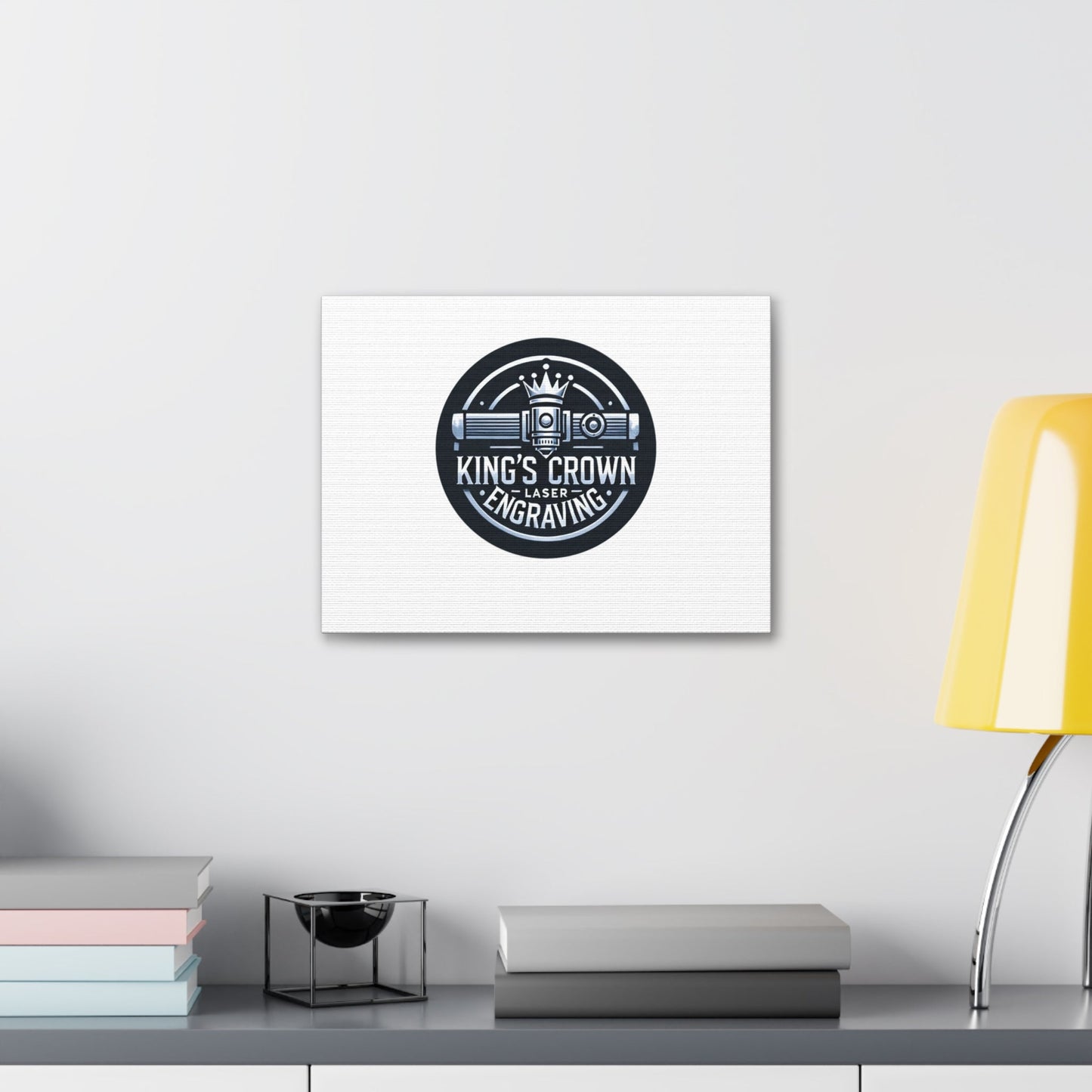 Custom King's Crown Engraving Canvas Art, Wall Décor for Creative Spaces, Unique Gift for Artists, Custom Design, Home or Office Decoration Printify