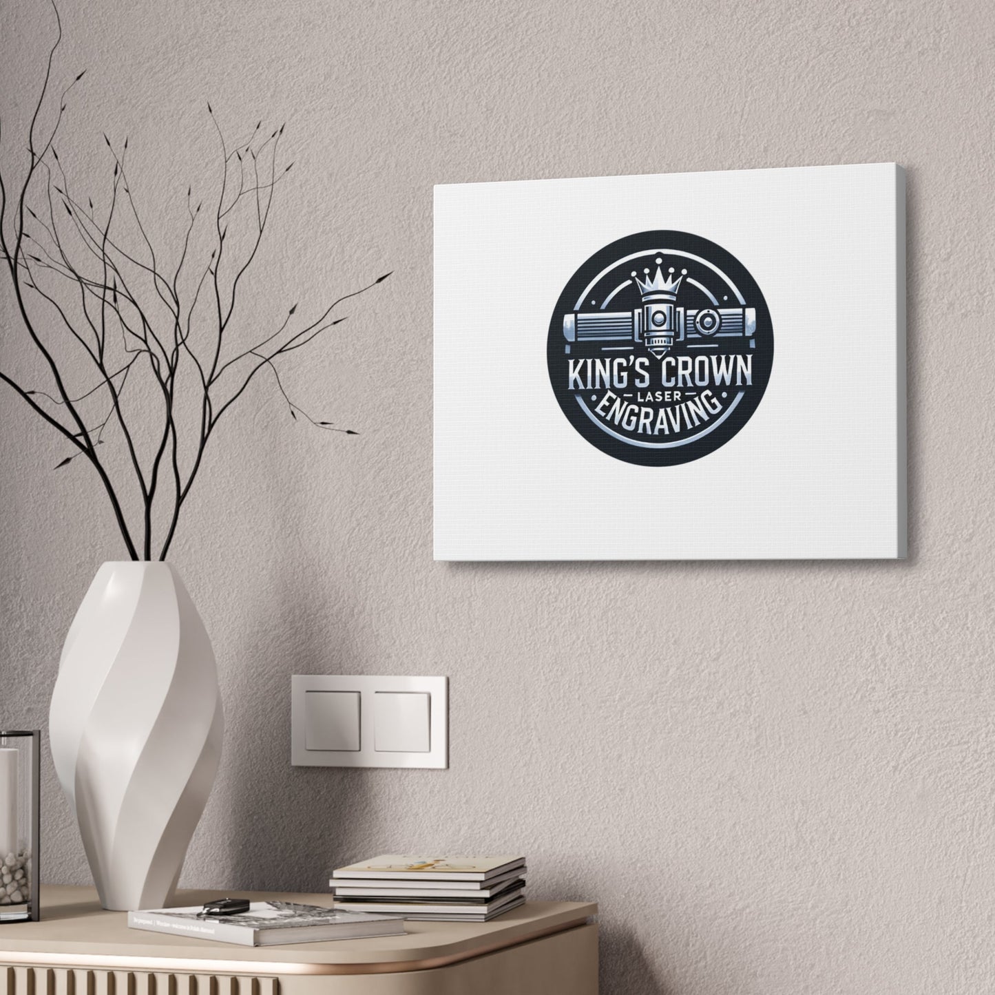 Custom King's Crown Engraving Canvas Art, Wall Décor for Creative Spaces, Unique Gift for Artists, Custom Design, Home or Office Decoration Printify