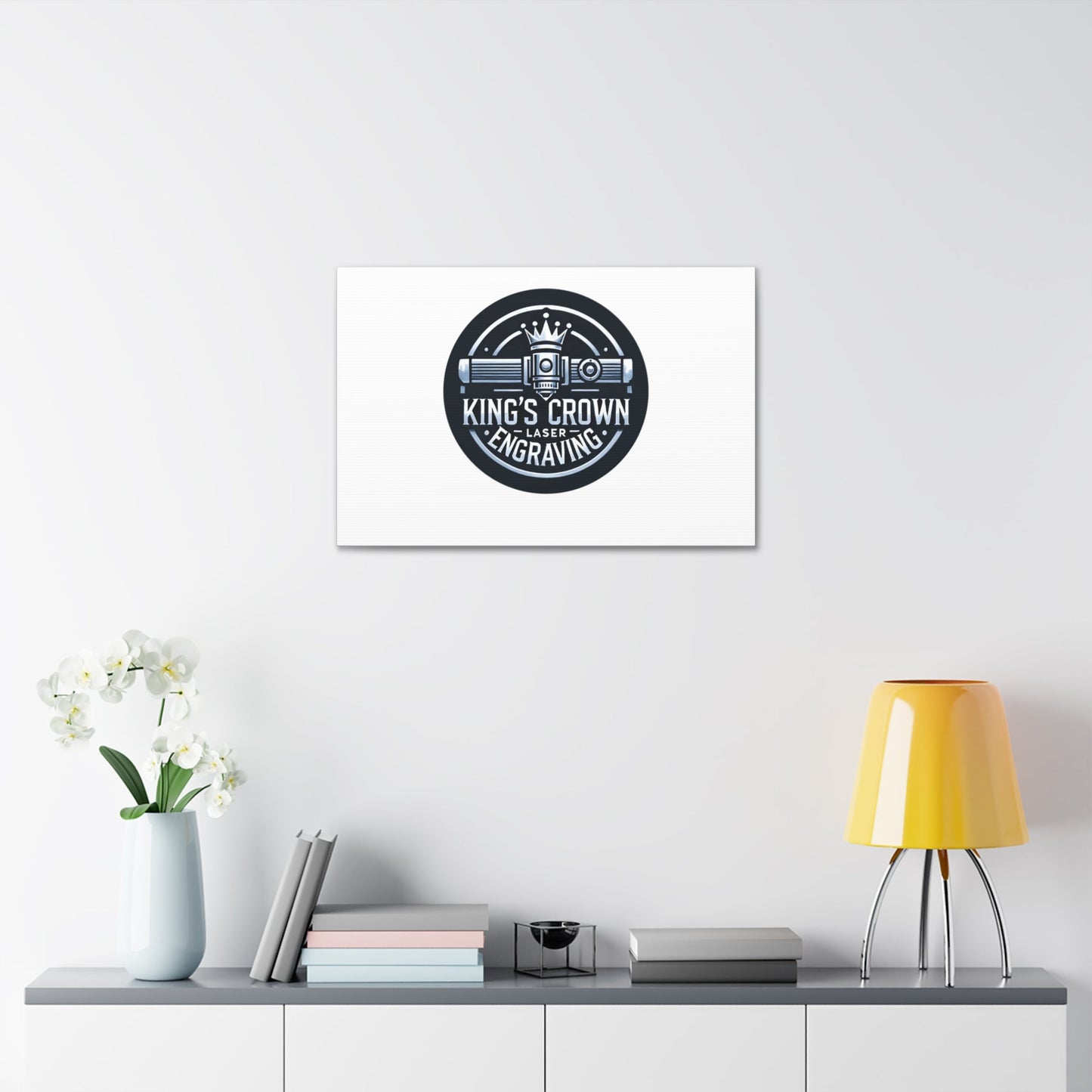 Custom King's Crown Engraving Canvas Art, Wall Décor for Creative Spaces, Unique Gift for Artists, Custom Design, Home or Office Decoration Printify