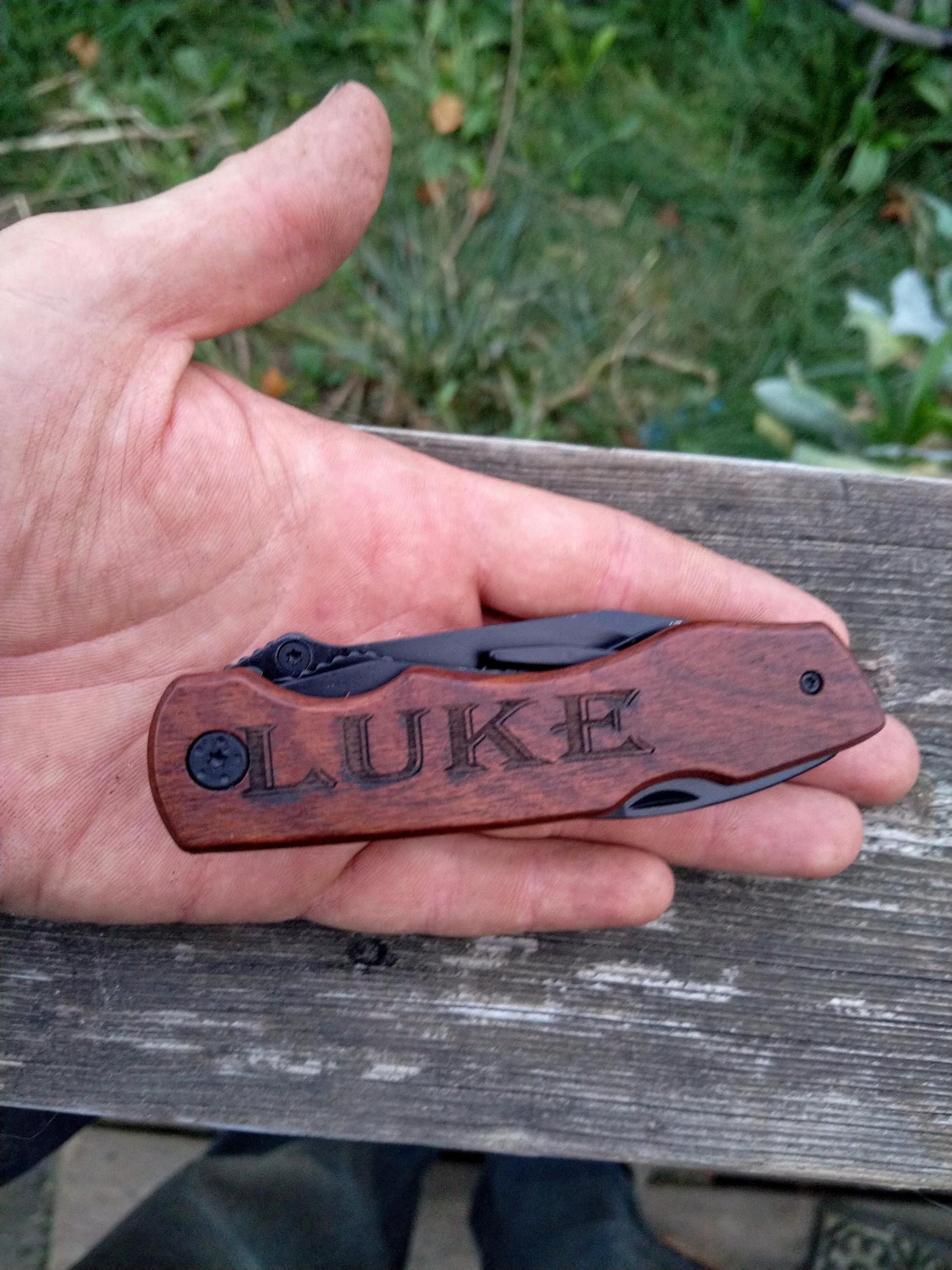 Custom Pocket Knife, Custom Camping Knife, Personalized Knife, Utility Knife, Groomsmen Knife, Personalized Folding Knife, Wood Handle Knife My Store