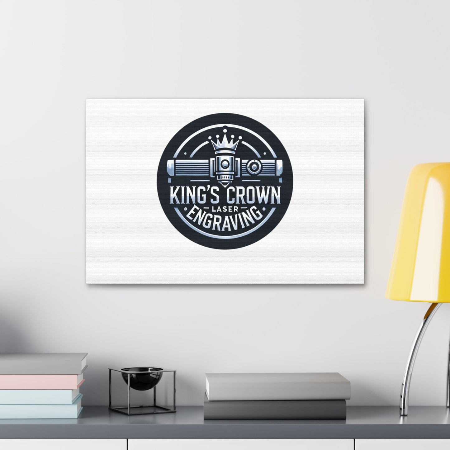 Custom King's Crown Engraving Canvas Art, Wall Décor for Creative Spaces, Unique Gift for Artists, Custom Design, Home or Office Decoration Printify