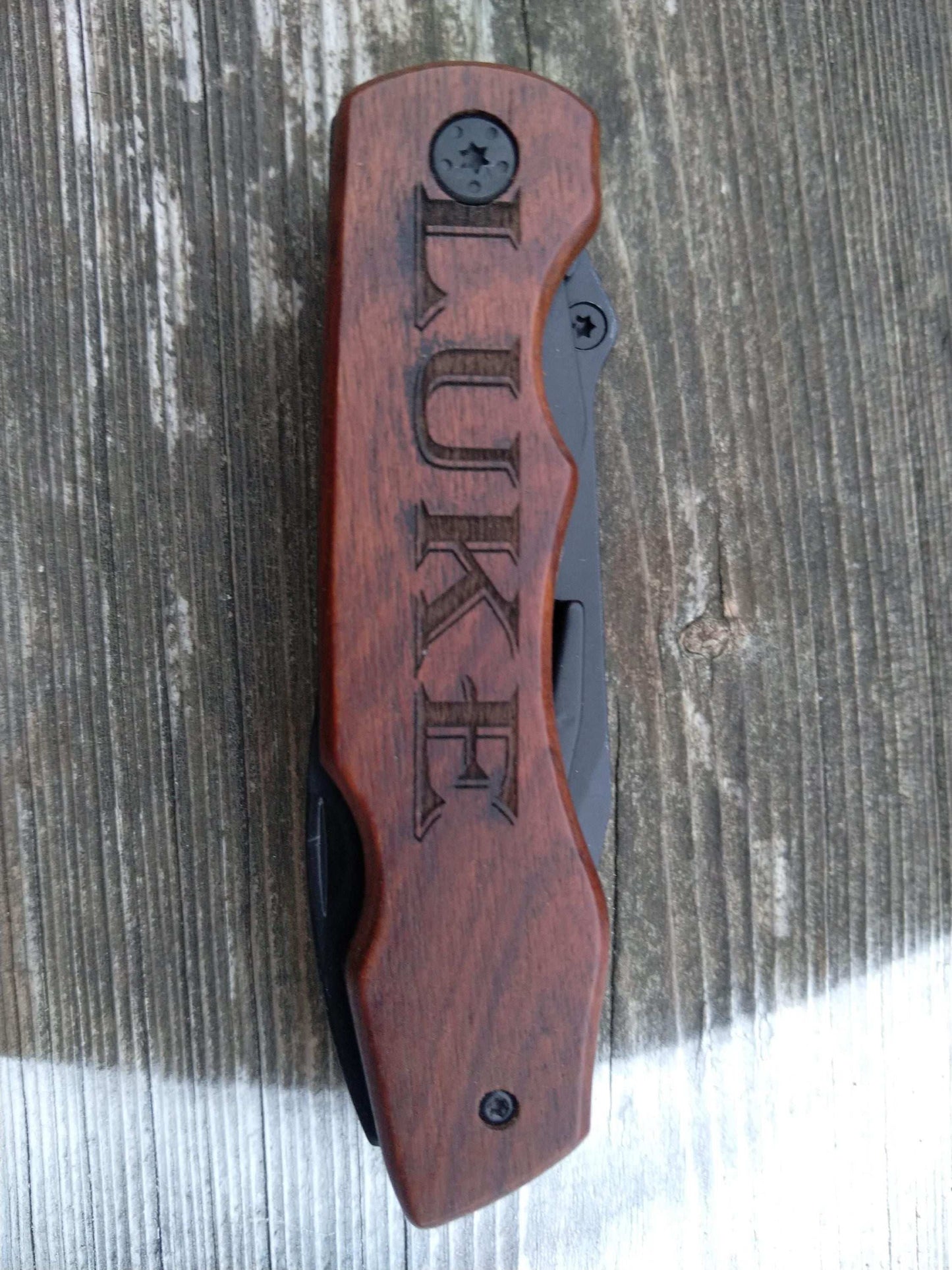 Custom Pocket Knife, Custom Camping Knife, Personalized Knife, Utility Knife, Groomsmen Knife, Personalized Folding Knife, Wood Handle Knife My Store
