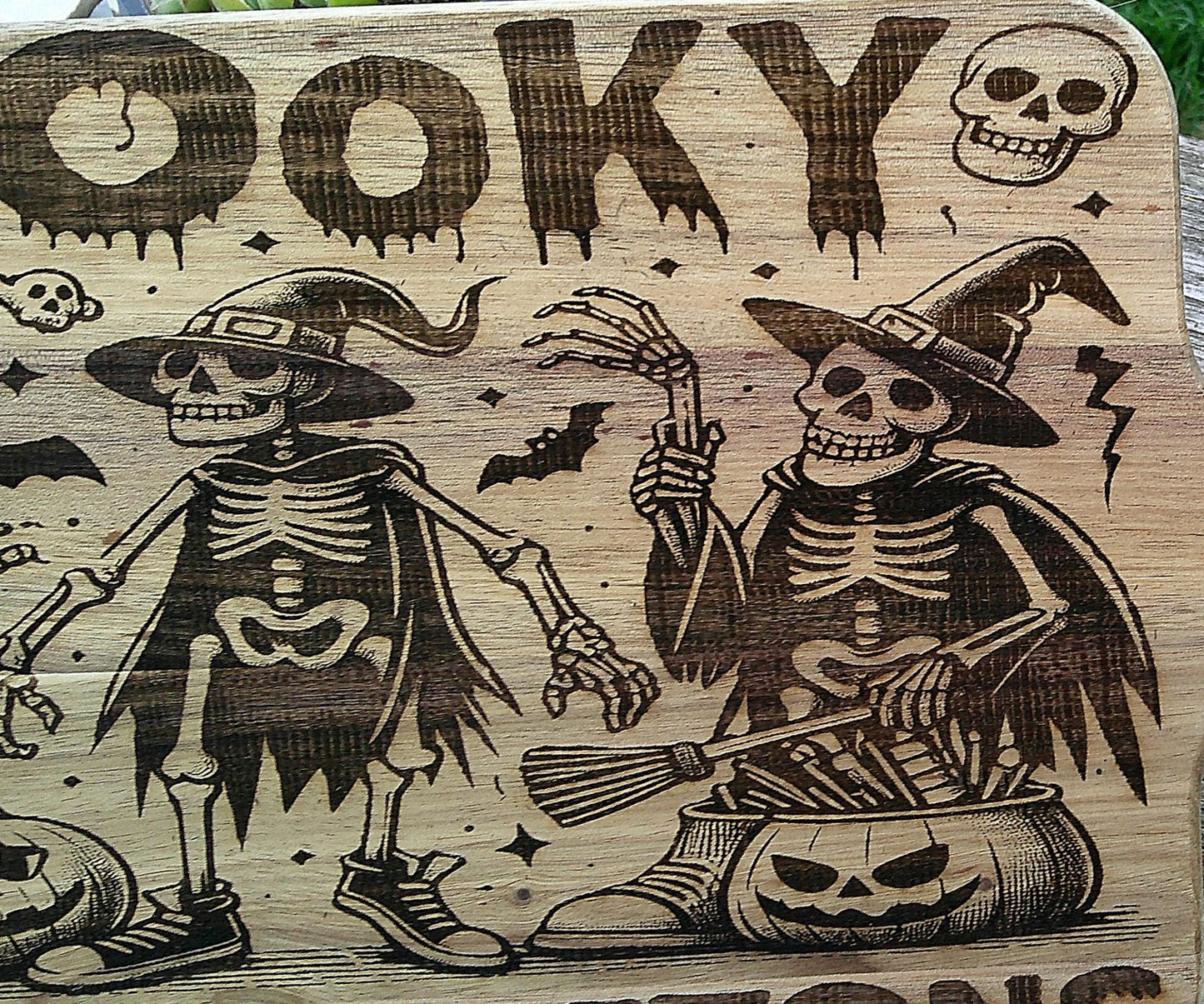 Skeleton Halloween Cutting Board, Ideal gift for Creepy Gothic Kitchen Decor fans My Store