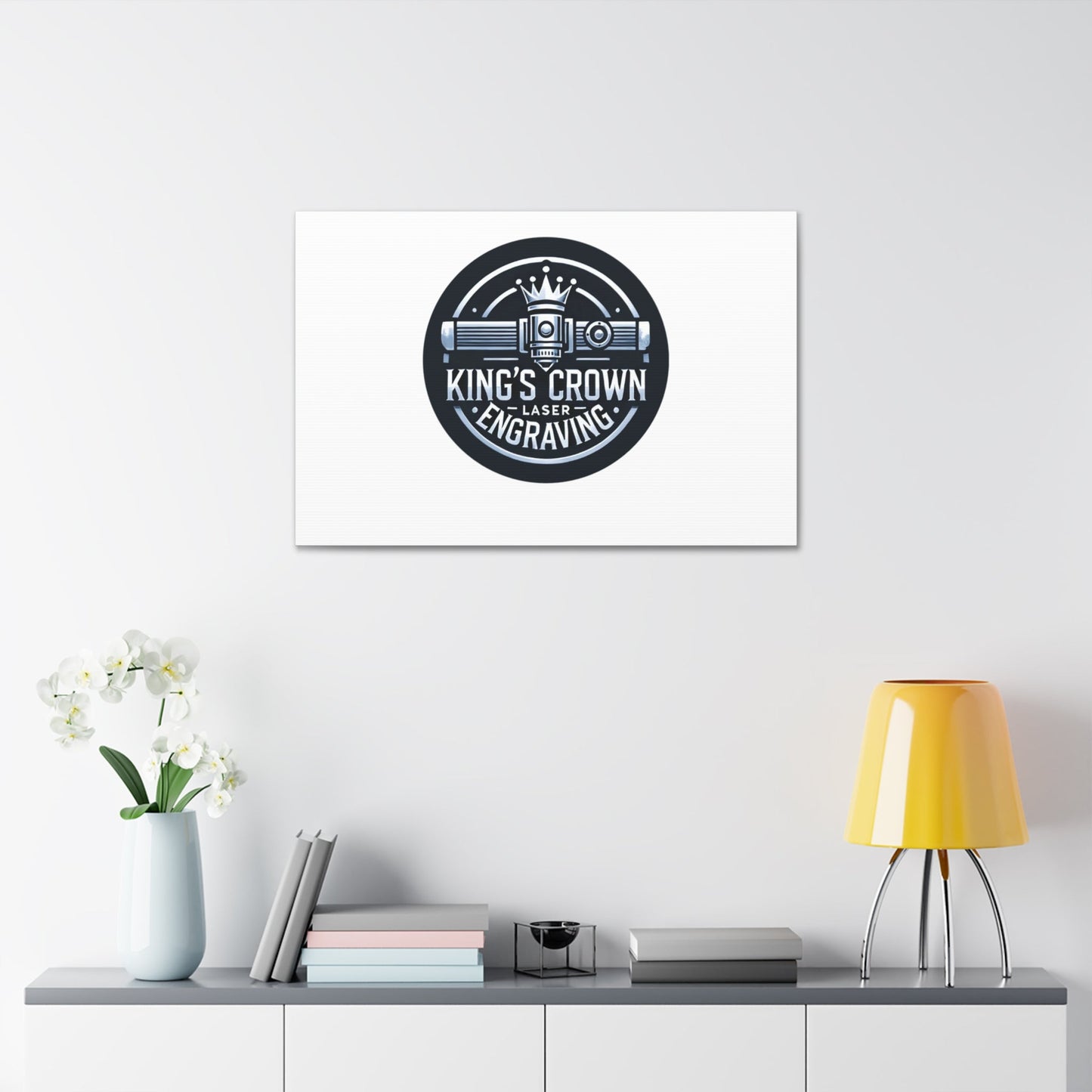 Custom King's Crown Engraving Canvas Art, Wall Décor for Creative Spaces, Unique Gift for Artists, Custom Design, Home or Office Decoration Printify