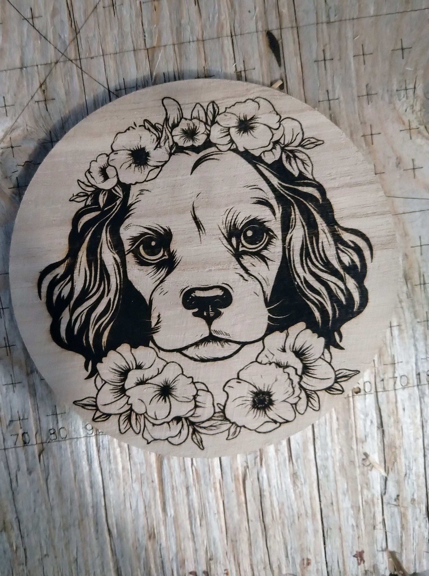 Dog Coaster Set, King Charles Gift, Cavalier Spaniel Dog Gift, Floral Dog Gift, Puppy Coasters, Wooden Coaster Set, King Charles Dog My Store