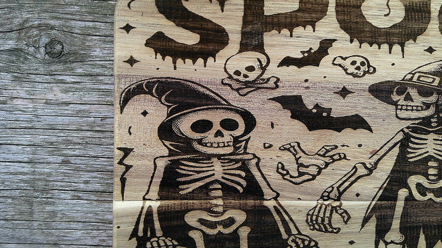 Skeleton Halloween Cutting Board, Ideal gift for Creepy Gothic Kitchen Decor fans My Store