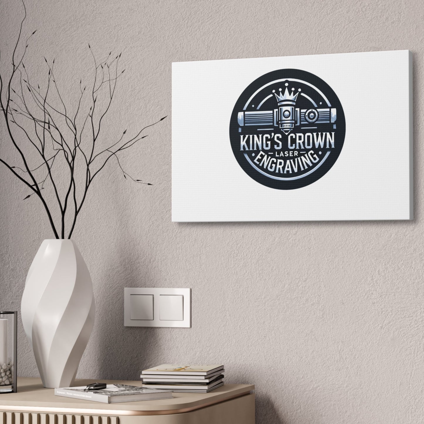 Custom King's Crown Engraving Canvas Art, Wall Décor for Creative Spaces, Unique Gift for Artists, Custom Design, Home or Office Decoration Printify