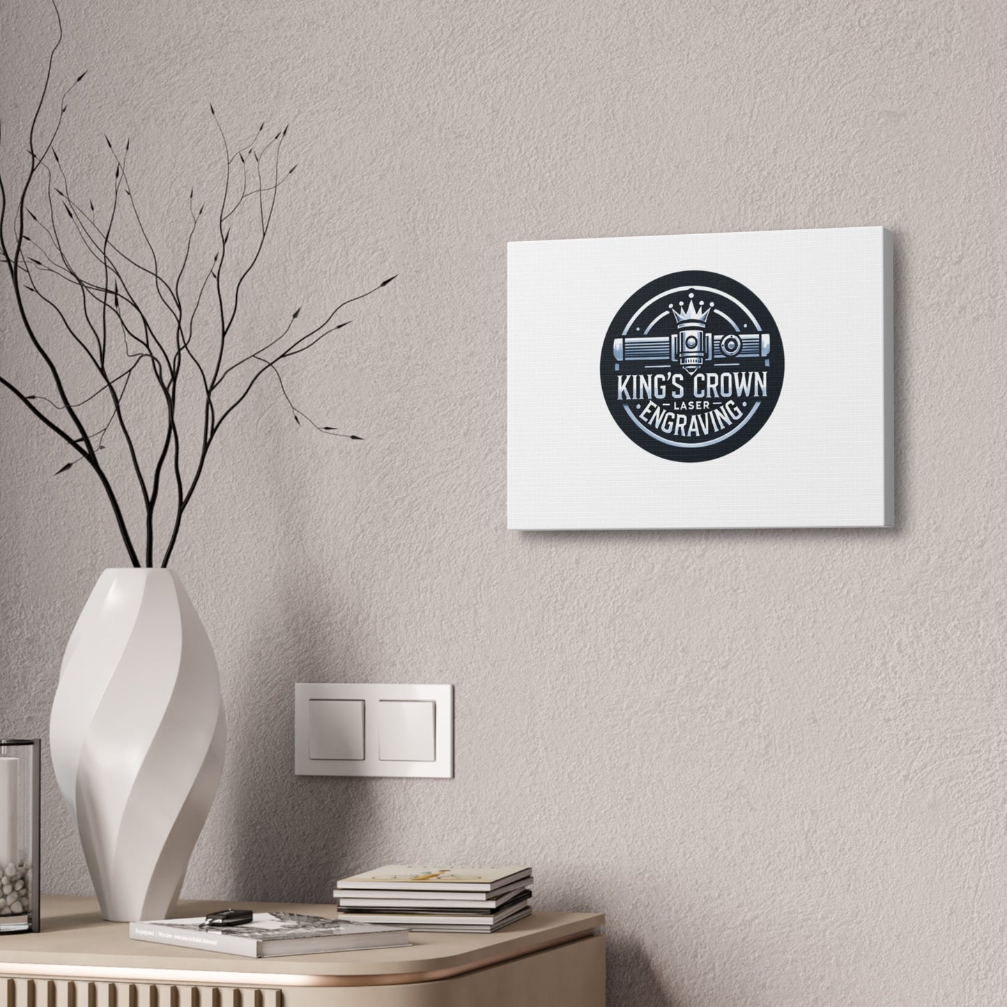 Custom King's Crown Engraving Canvas Art, Wall Décor for Creative Spaces, Unique Gift for Artists, Custom Design, Home or Office Decoration Printify