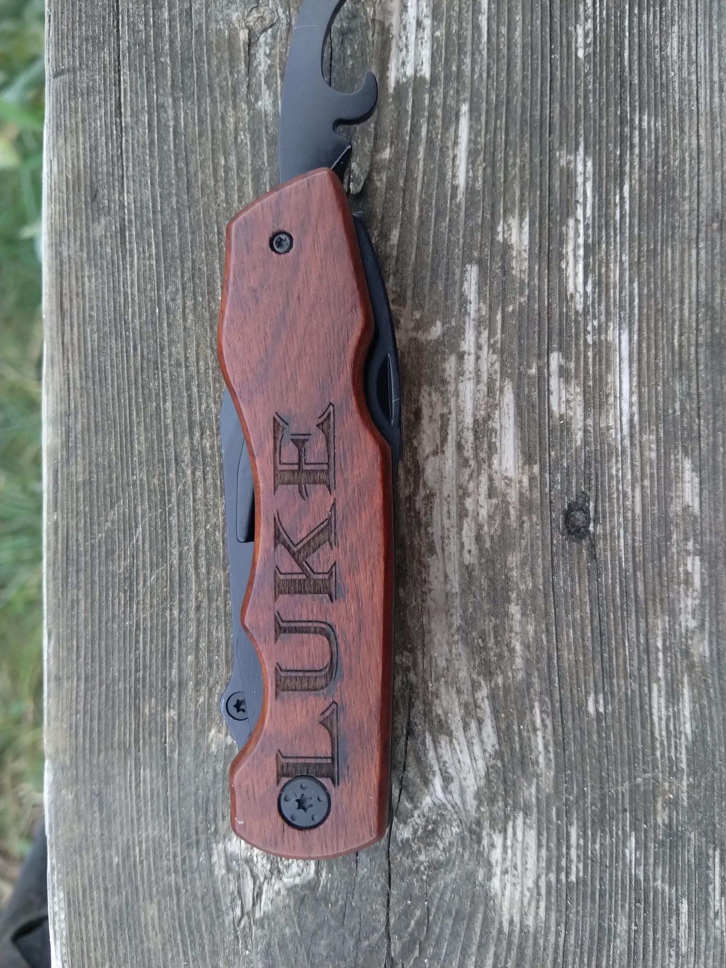 Custom Pocket Knife, Custom Camping Knife, Personalized Knife, Utility Knife, Groomsmen Knife, Personalized Folding Knife, Wood Handle Knife My Store