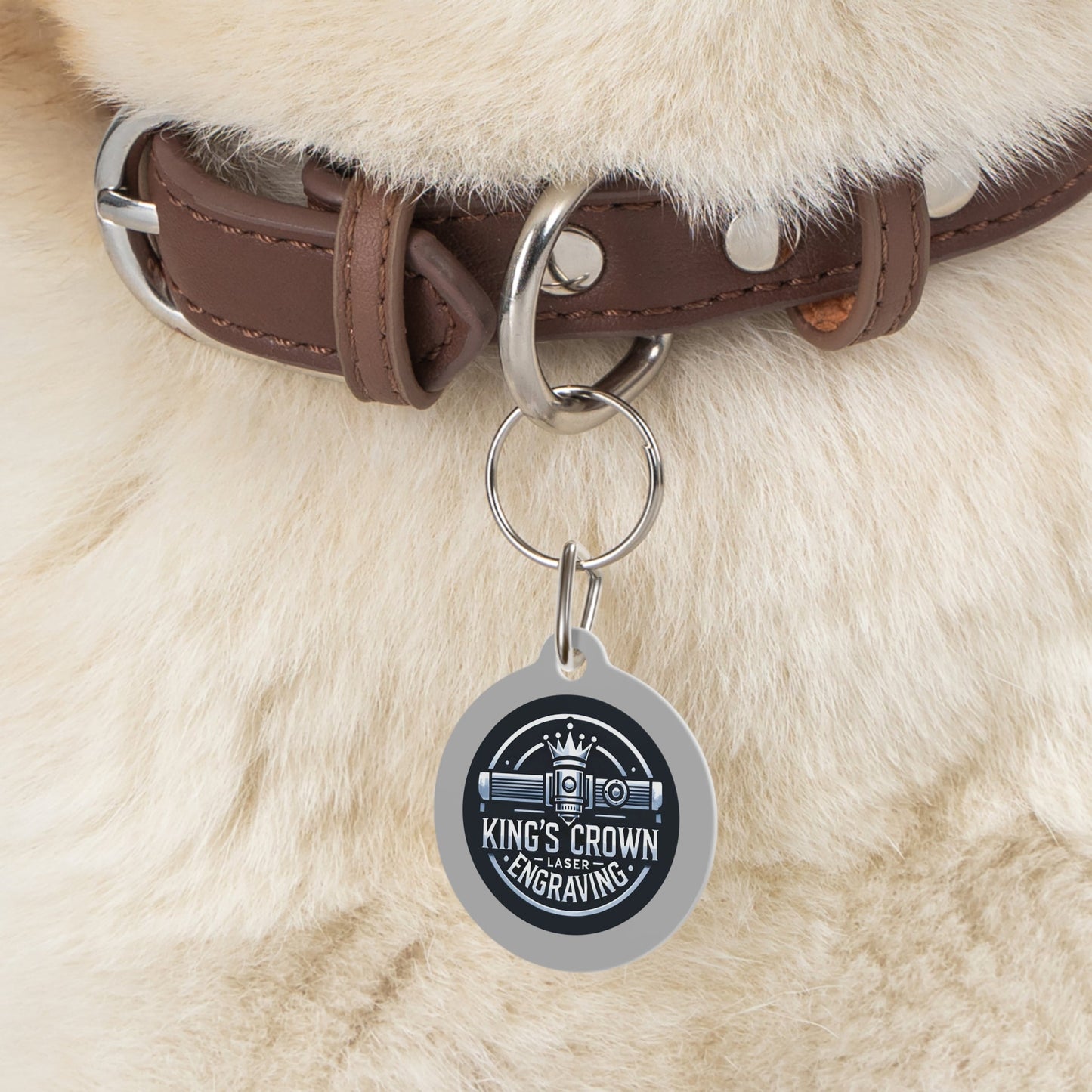 Custom Personalized Pet Tag for Dogs and Cats, Custom Name Tag, Dog ID Tag, Pet Accessory, Pet Gift Idea, King’s Crown Design Printify