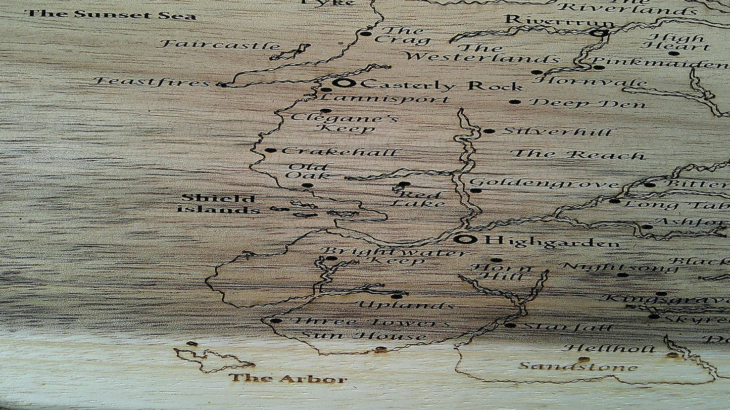 Map of Westeros Cutting Board - Perfect Gift for Game of Thrones Fans My Store