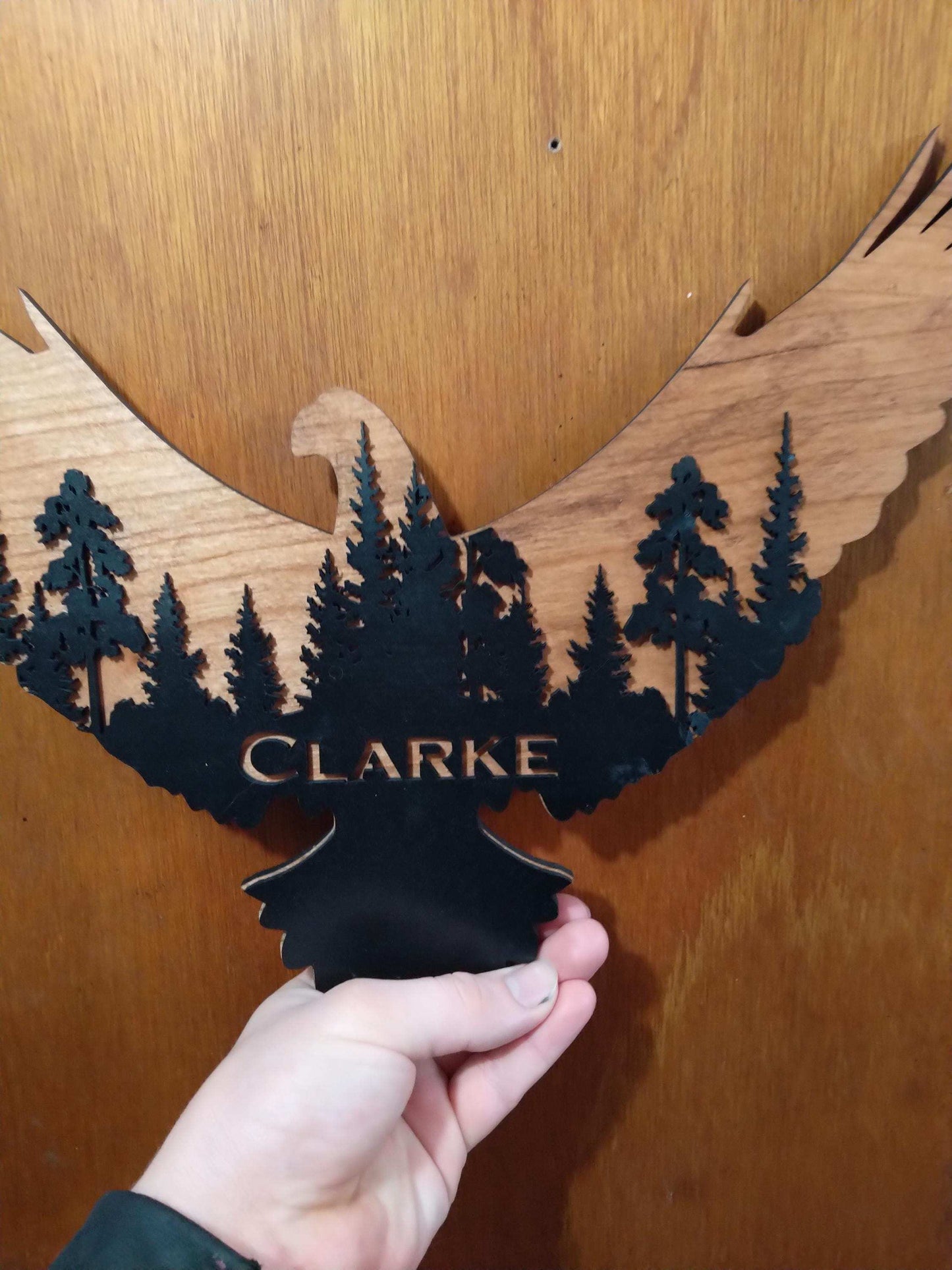 Personalized Eagle forest scene 3D wall art, Eagle wall Decoration, Custom Wildlife Sign Gift, Personalized Housewarming Gift, My Store