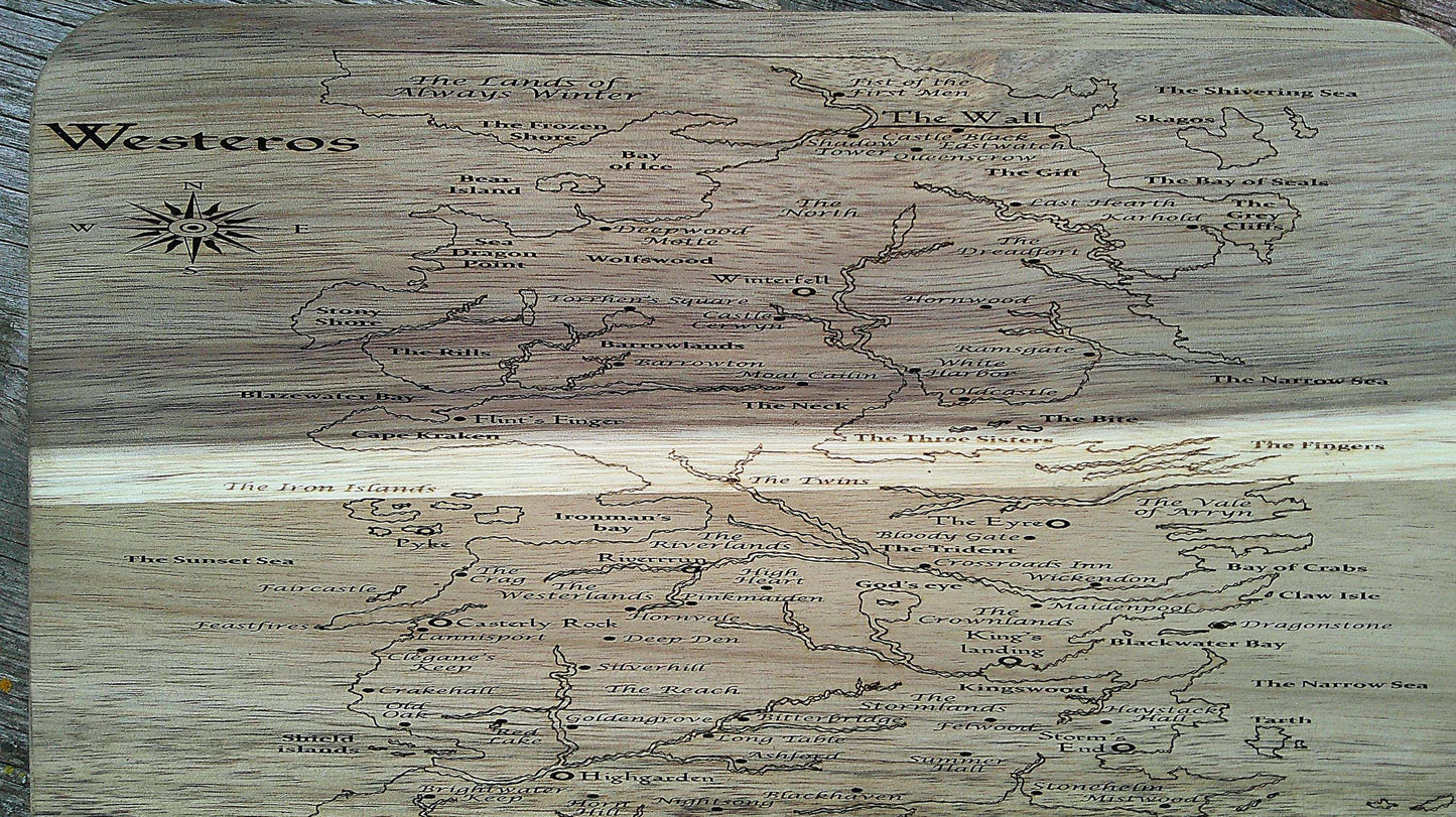 Map of Westeros Cutting Board - Perfect Gift for Game of Thrones Fans My Store