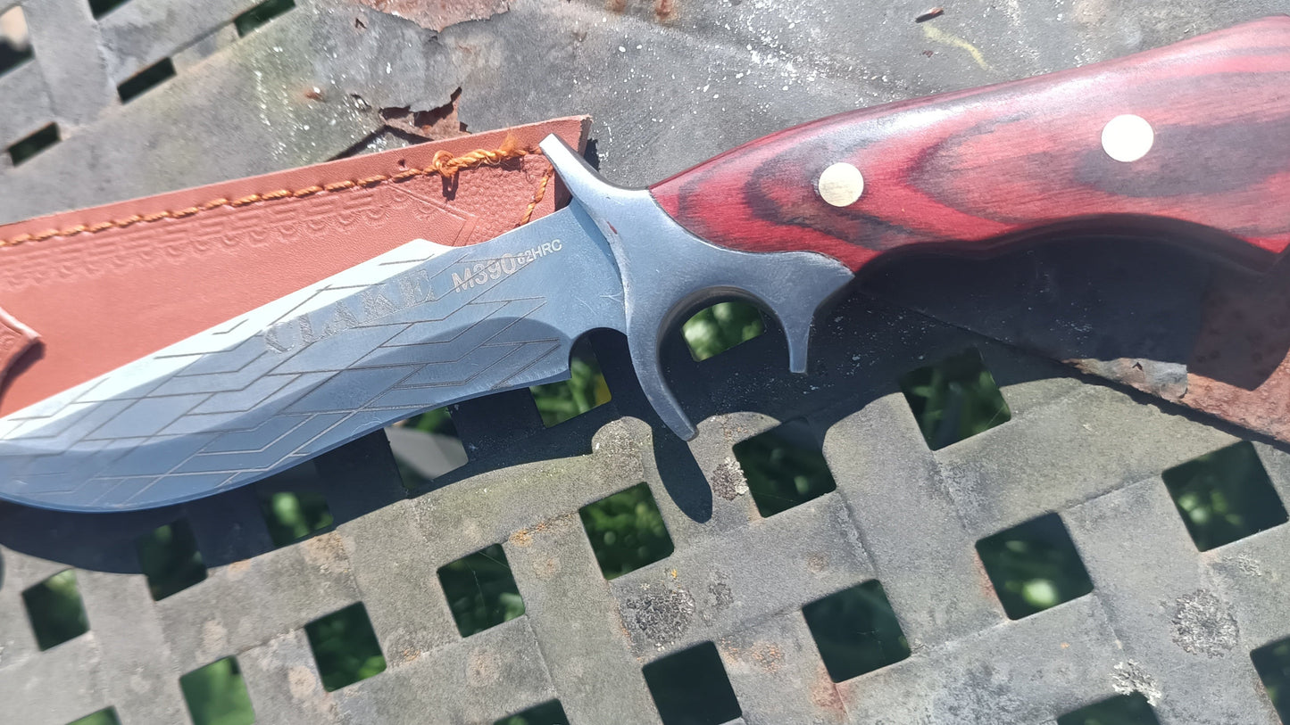 Custom Engraved Premium Hunting/Bush knife with A Leather Scabbard Kings Crown Laser Engraving