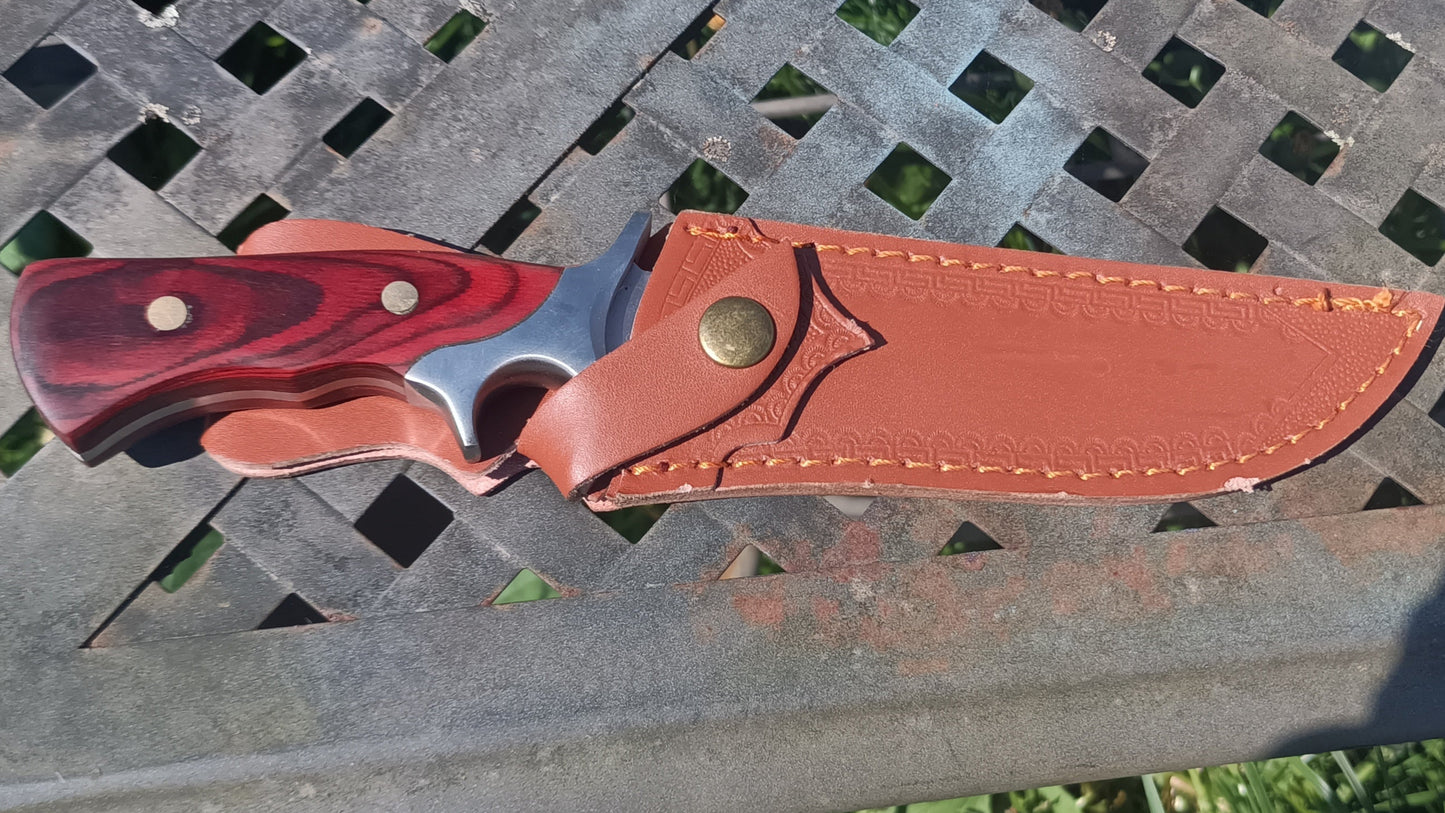 Custom engraved bush knife with a 6 inch blade