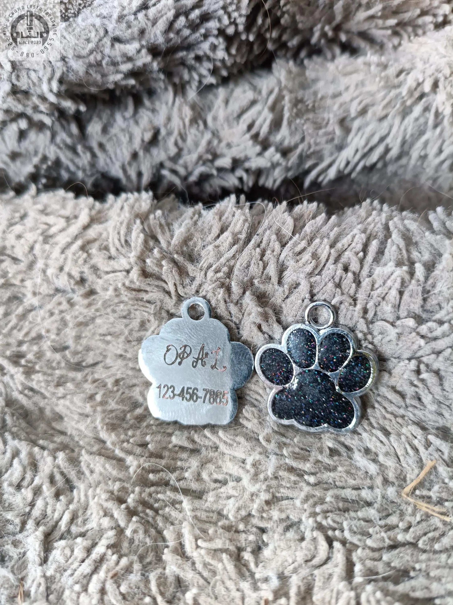 Engraved Dog Tag, Paw Dog Tag, Custom Collar Charm, Custom Dog Tag, Dog Paw Tag, Dog ID Tag, Glitter Dog Tag, Pet Name Tag, Cat Name Tag My Store