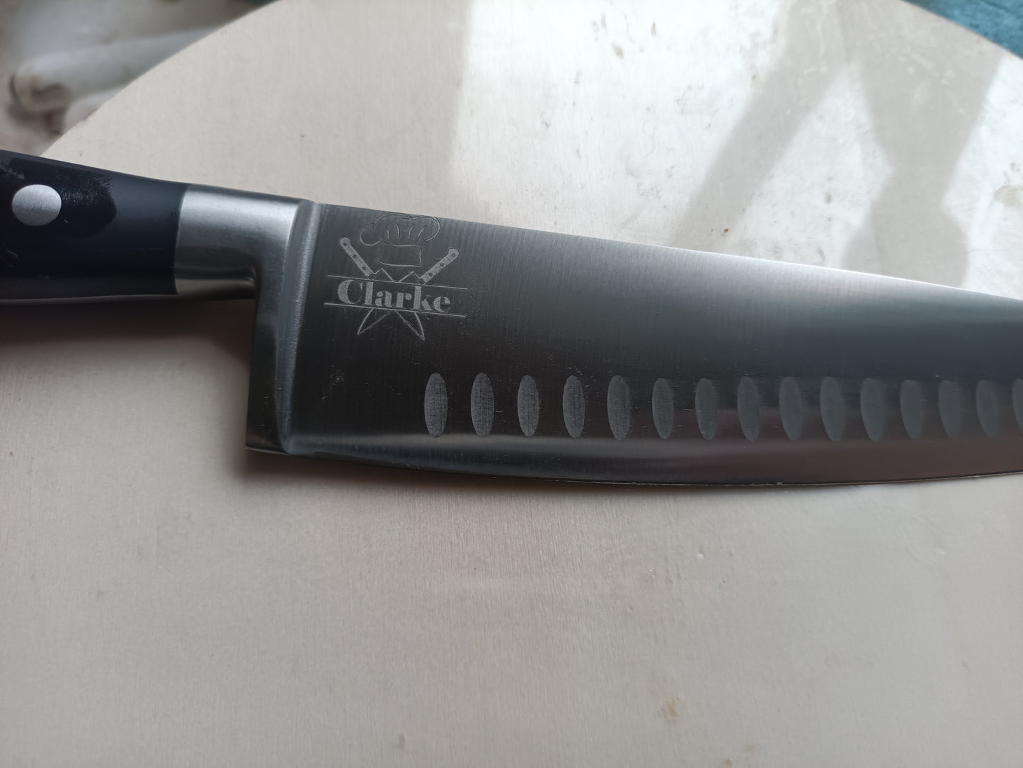 Custom Engraved 8 Inch Chefs Knife Kings Crown Laser Engraving