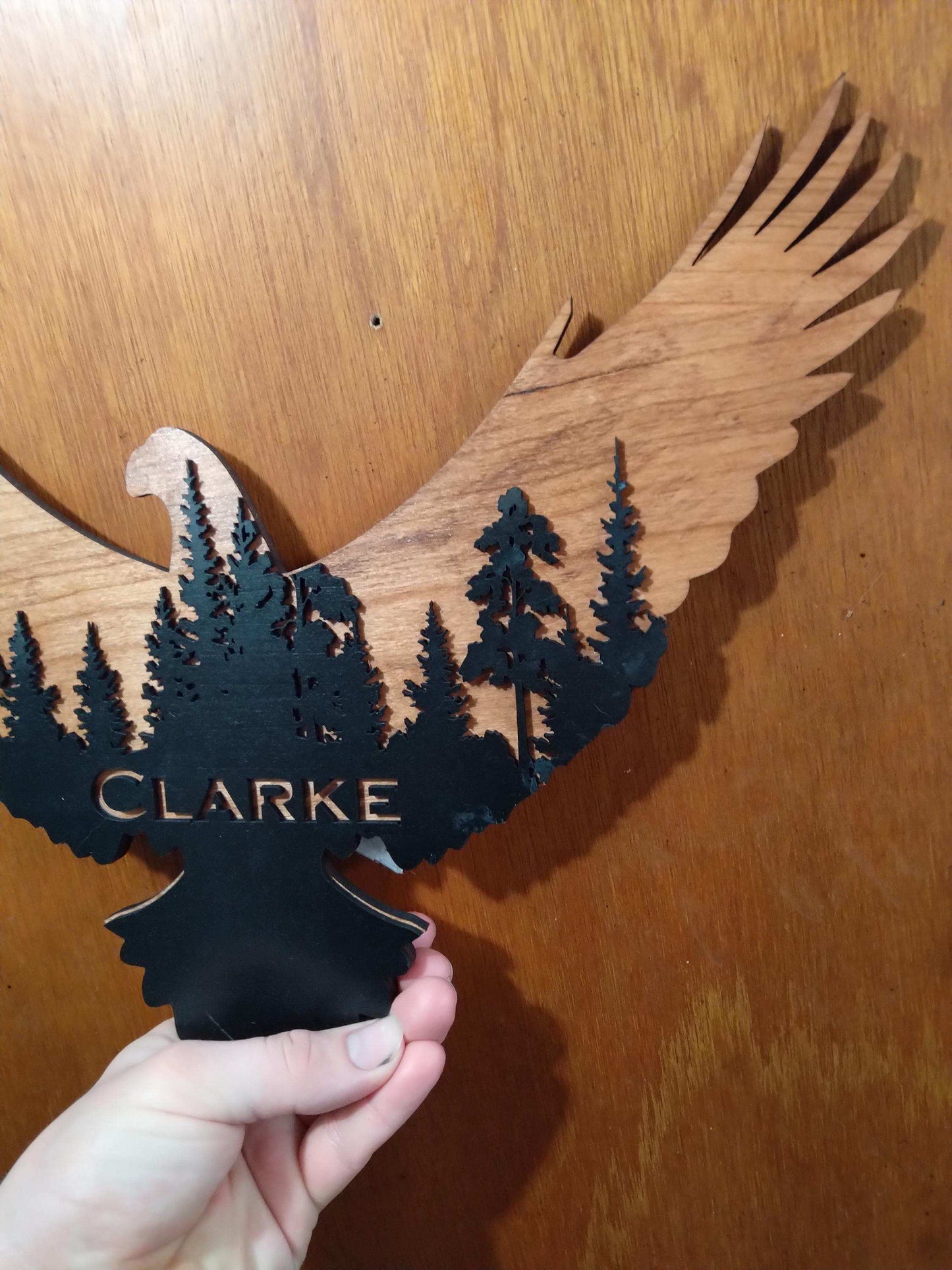Personalized Eagle forest scene 3D wall art, Eagle wall Decoration, Custom Wildlife Sign Gift, Personalized Housewarming Gift, My Store