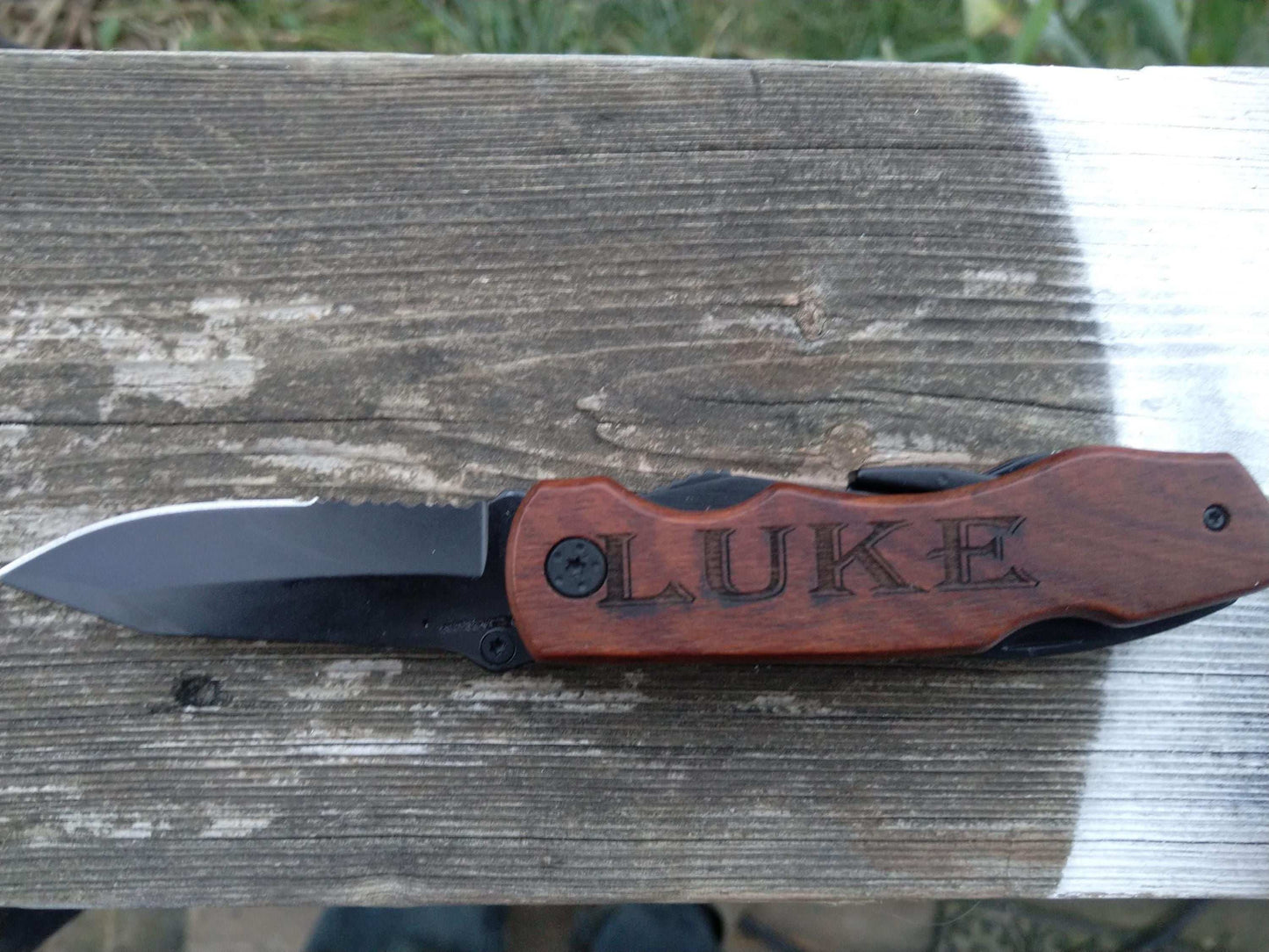 Custom Pocket Knife, Custom Camping Knife, Personalized Knife, Utility Knife, Groomsmen Knife, Personalized Folding Knife, Wood Handle Knife My Store