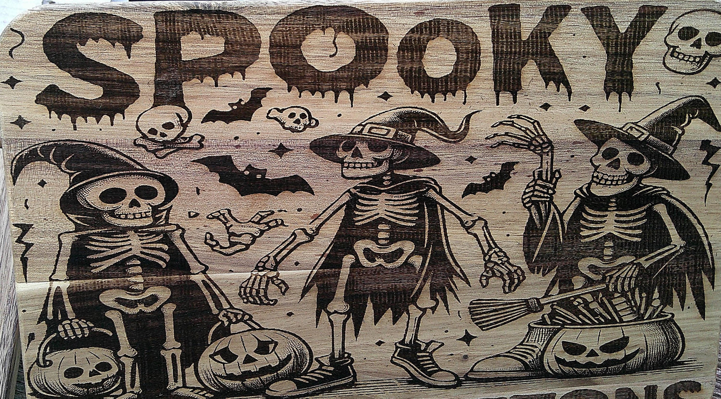 Skeleton Halloween Cutting Board, Ideal gift for Creepy Gothic Kitchen Decor fans My Store