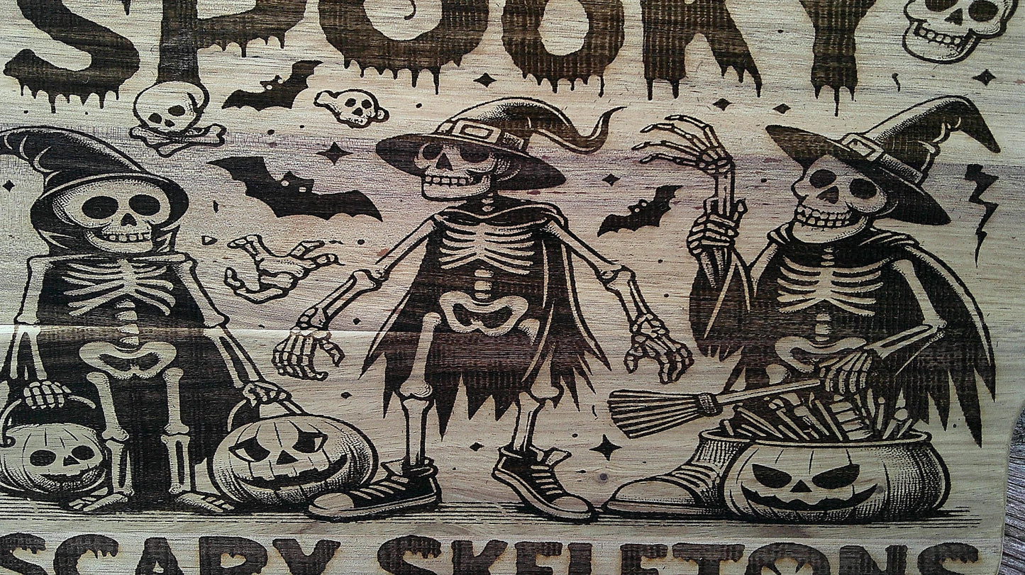 Skeleton Halloween Cutting Board, Ideal gift for Creepy Gothic Kitchen Decor fans My Store