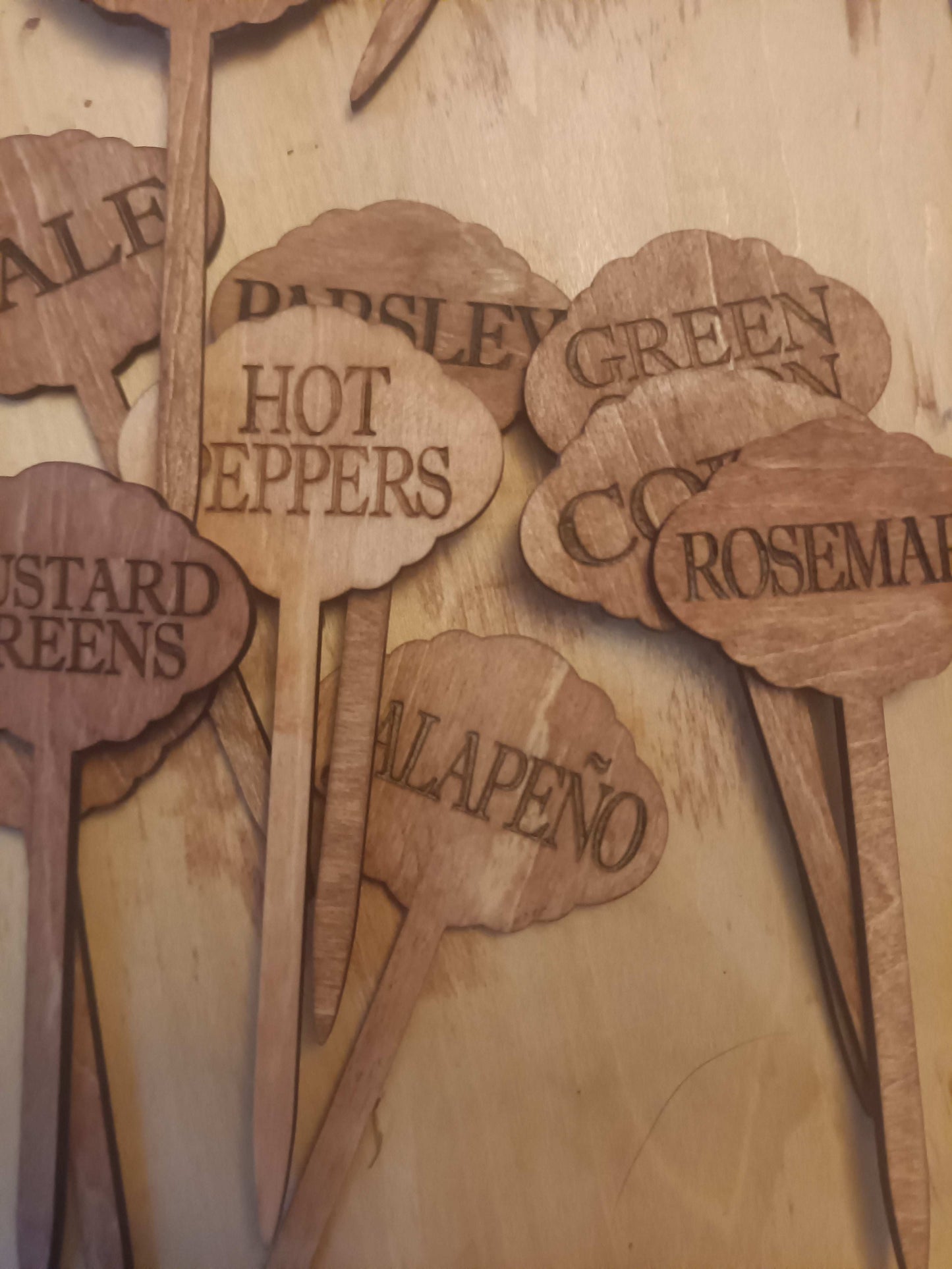 Garden plant name stakes Kings Crown Laser Engraving