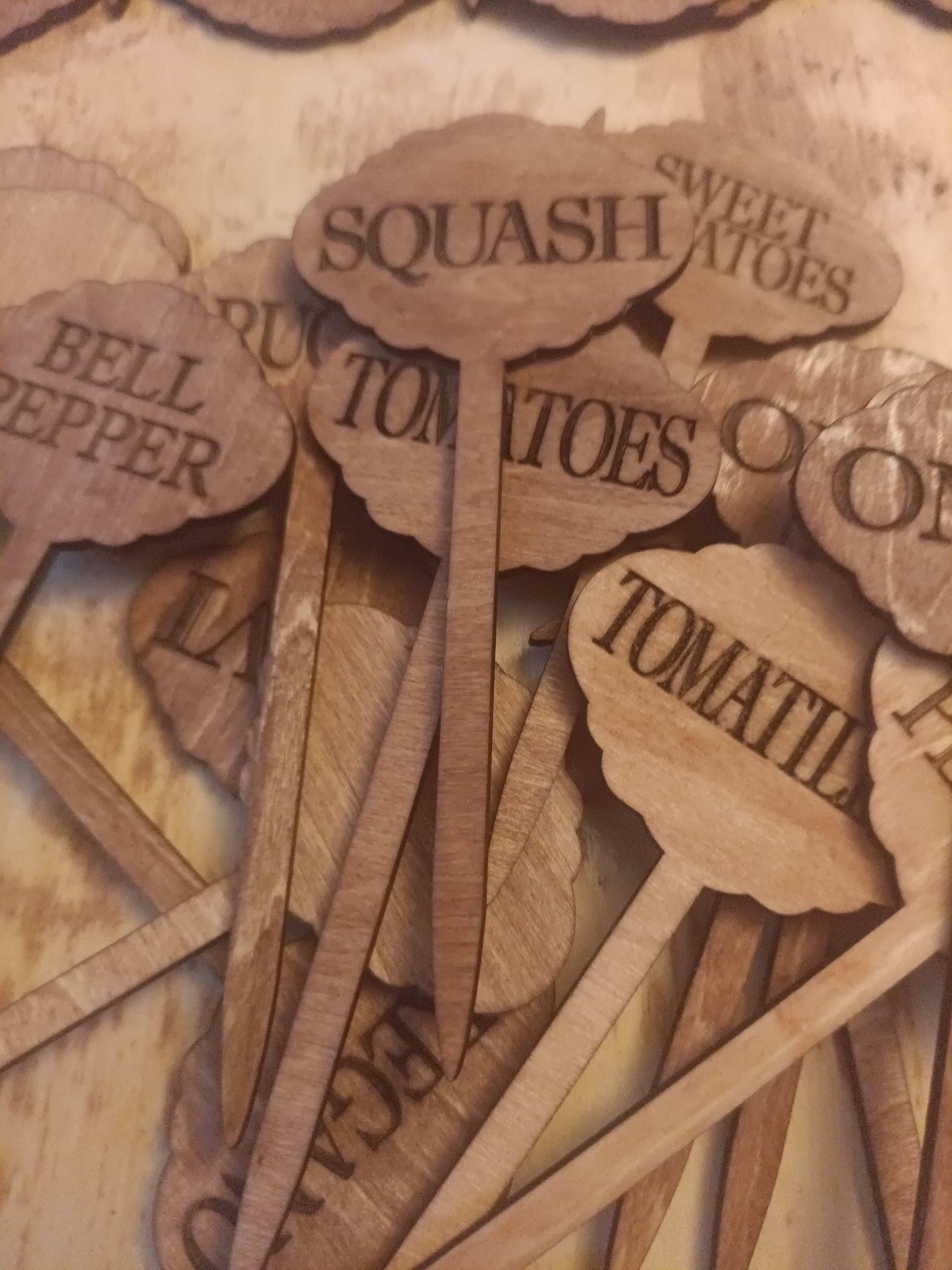 Garden plant name stakes Kings Crown Laser Engraving
