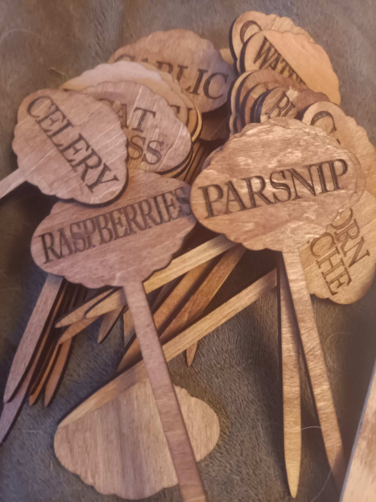 Garden plant name stakes Kings Crown Laser Engraving