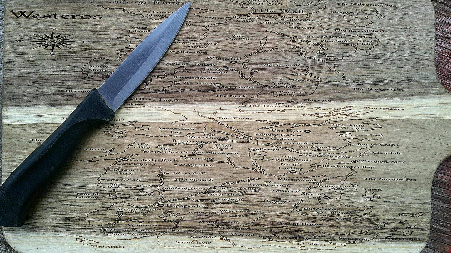 Map of Westeros Cutting Board - Perfect Gift for Game of Thrones Fans My Store