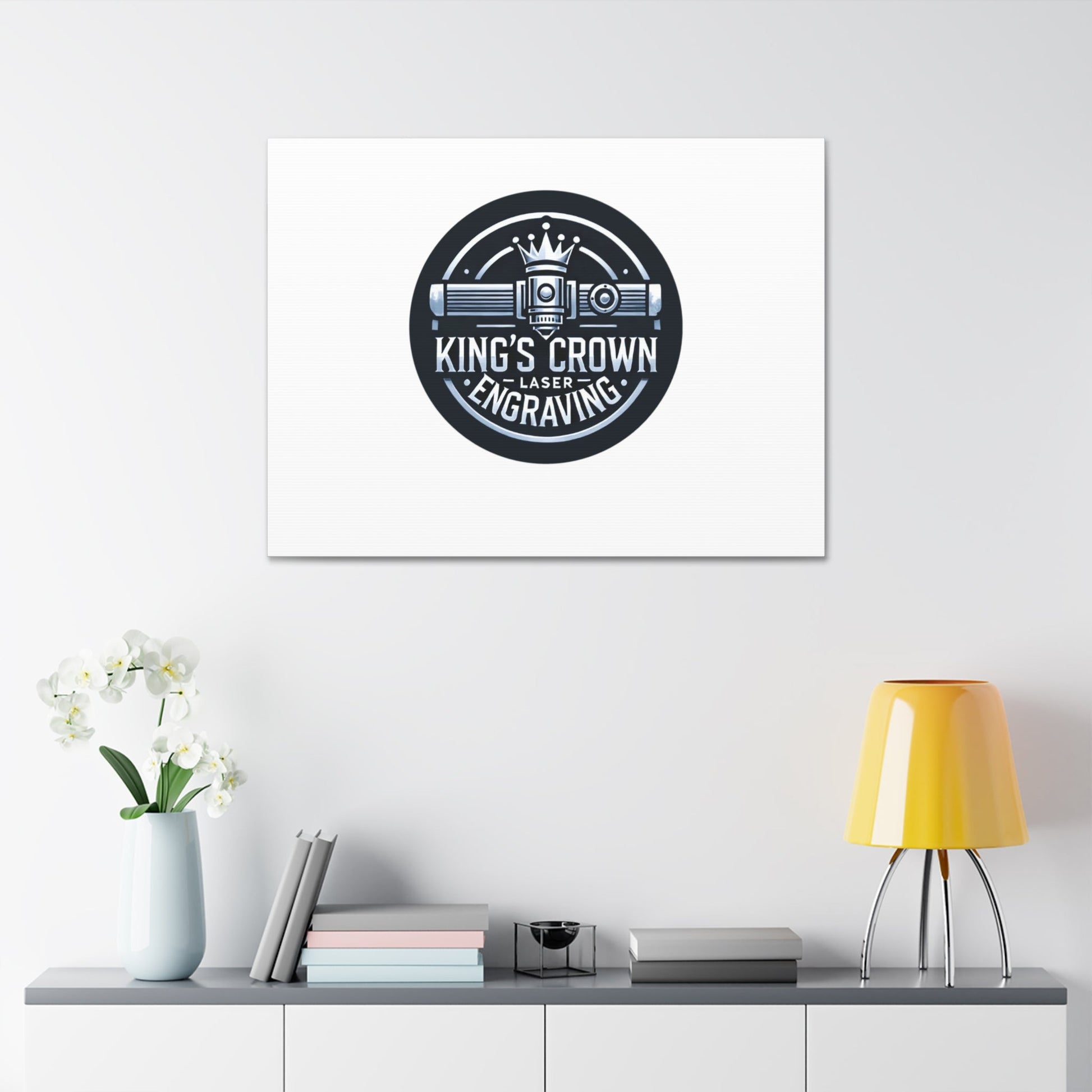 Custom King's Crown Engraving Canvas Art, Wall Décor for Creative Spaces, Unique Gift for Artists, Custom Design, Home or Office Decoration Printify