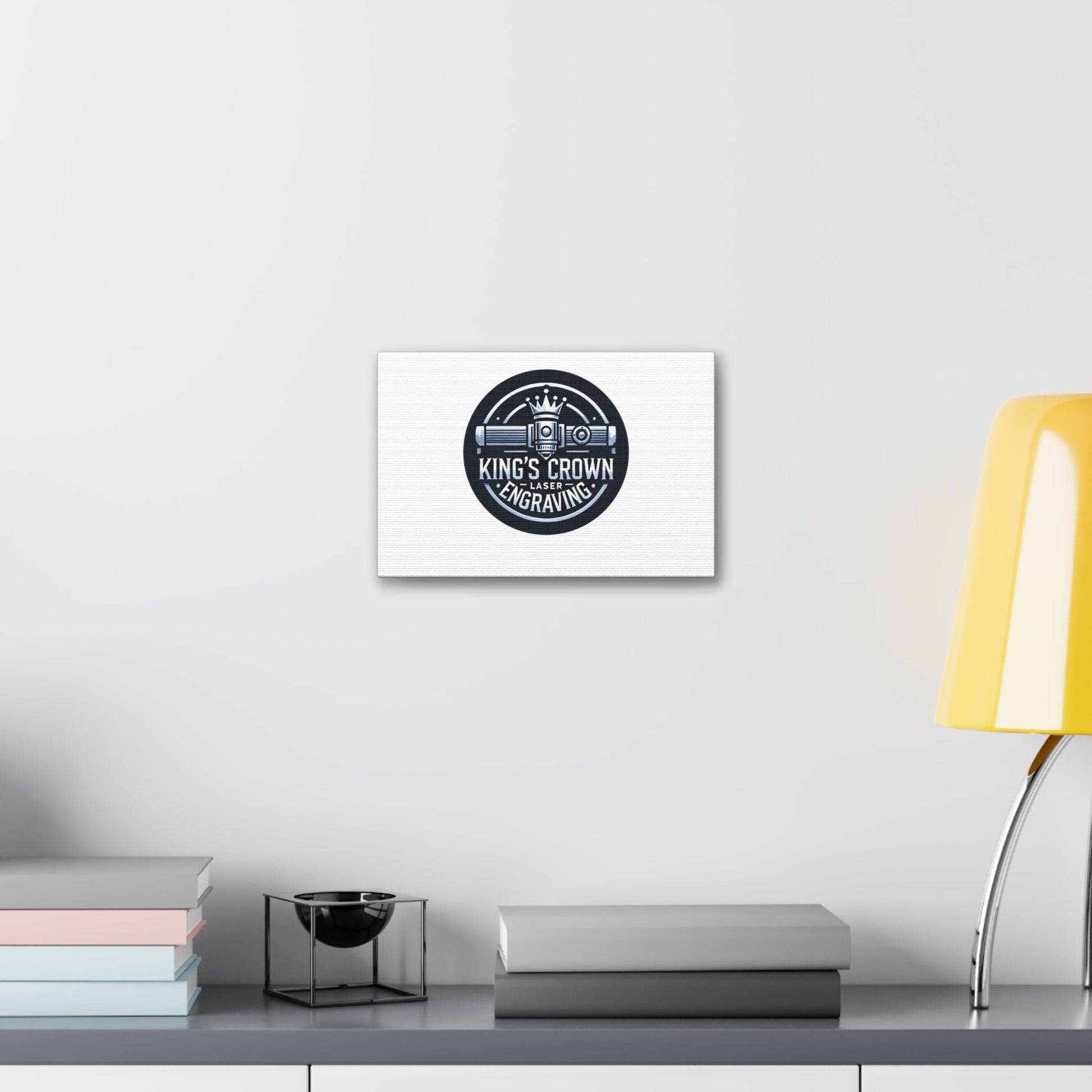 Custom King's Crown Engraving Canvas Art, Wall Décor for Creative Spaces, Unique Gift for Artists, Custom Design, Home or Office Decoration Printify
