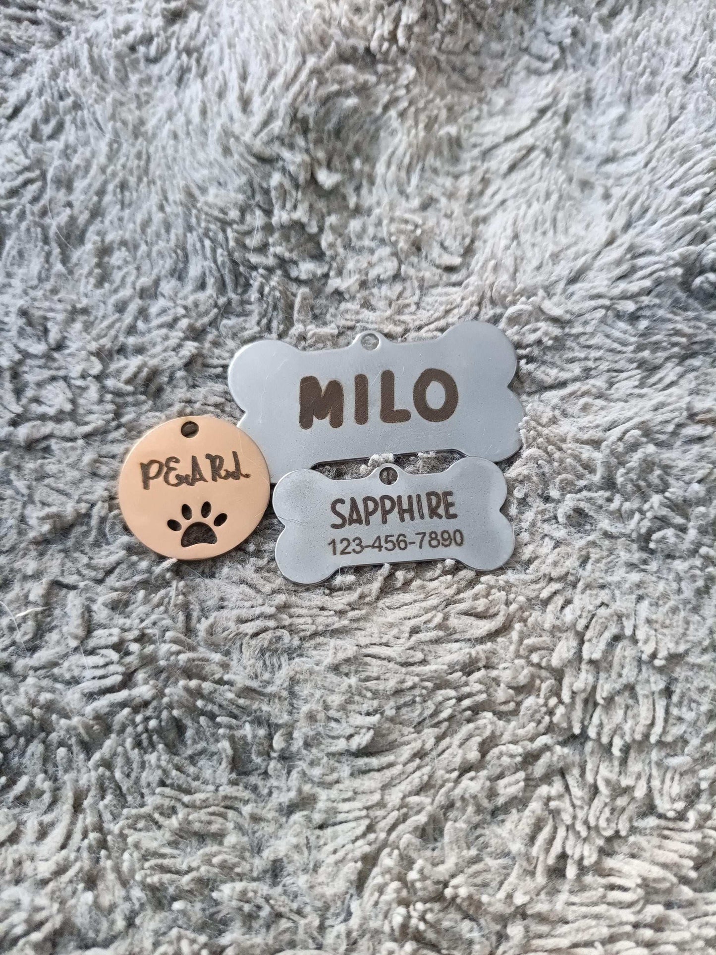 Rose gold custom engraved pet tag My Store