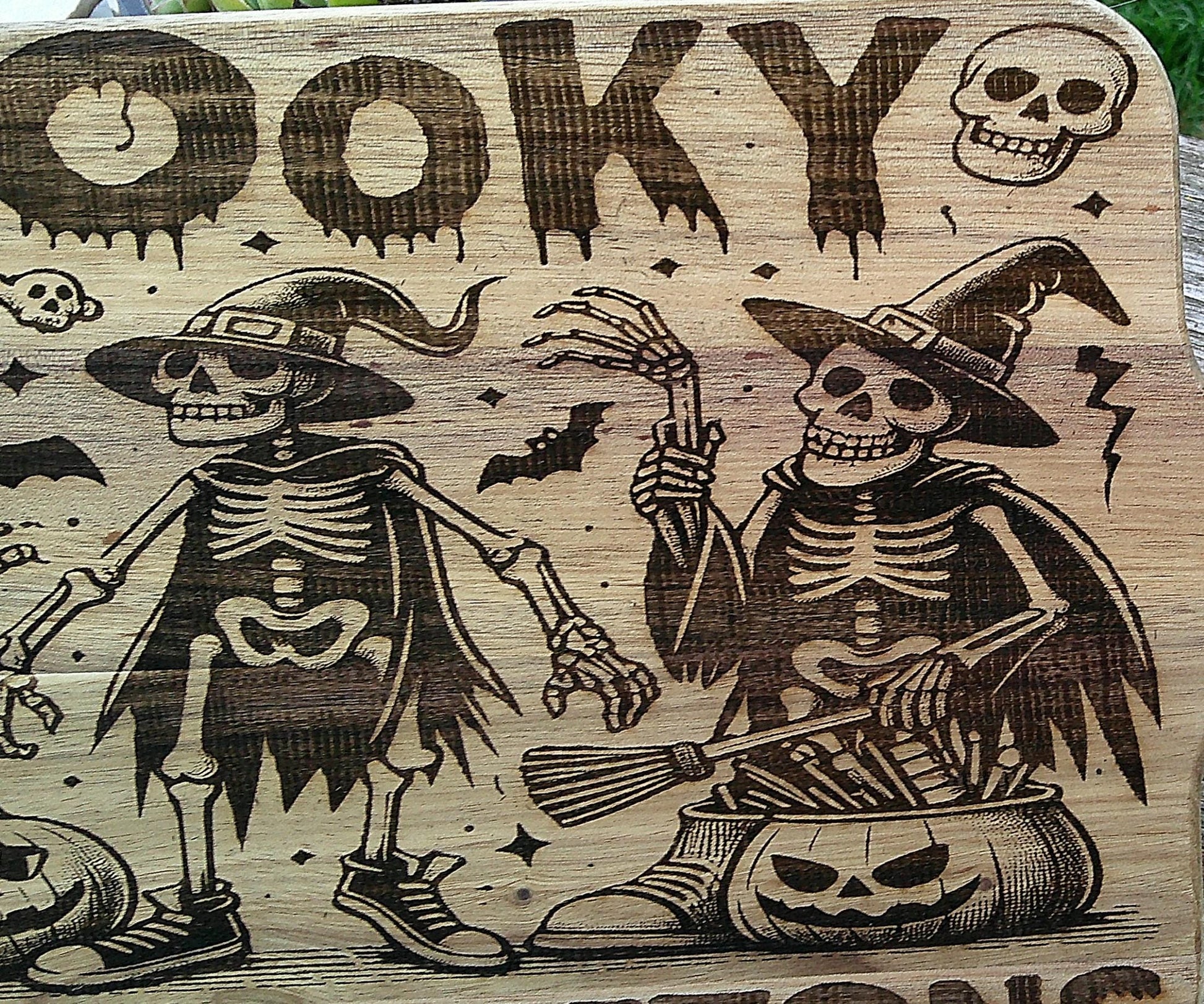 Skeleton Halloween Cutting Board, Ideal gift for Creepy Gothic Kitchen Decor fans My Store