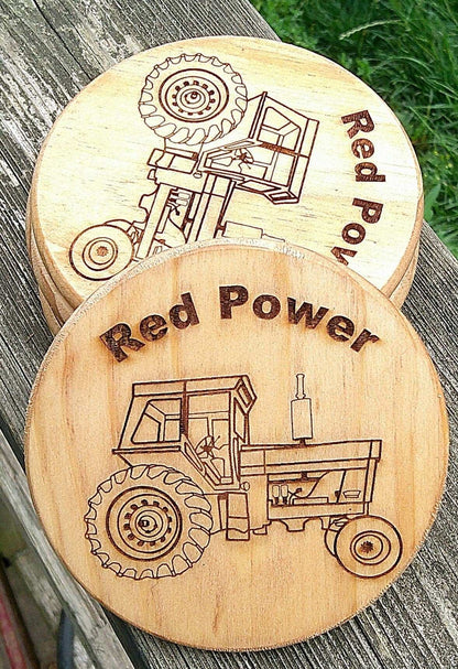 Personalized IH 766 Tractor Coaster Gift Set for Farmers and Tractor Enthusiasts, Gift for Tractor Lovers My Store