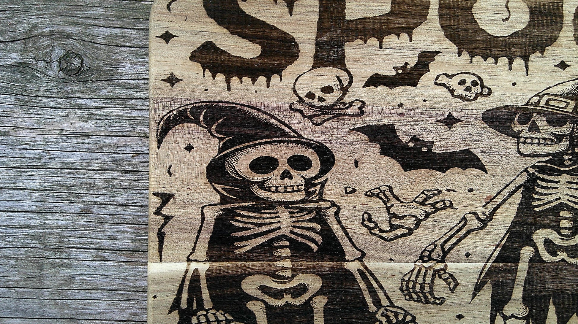 Skeleton Halloween Cutting Board, Ideal gift for Creepy Gothic Kitchen Decor fans My Store