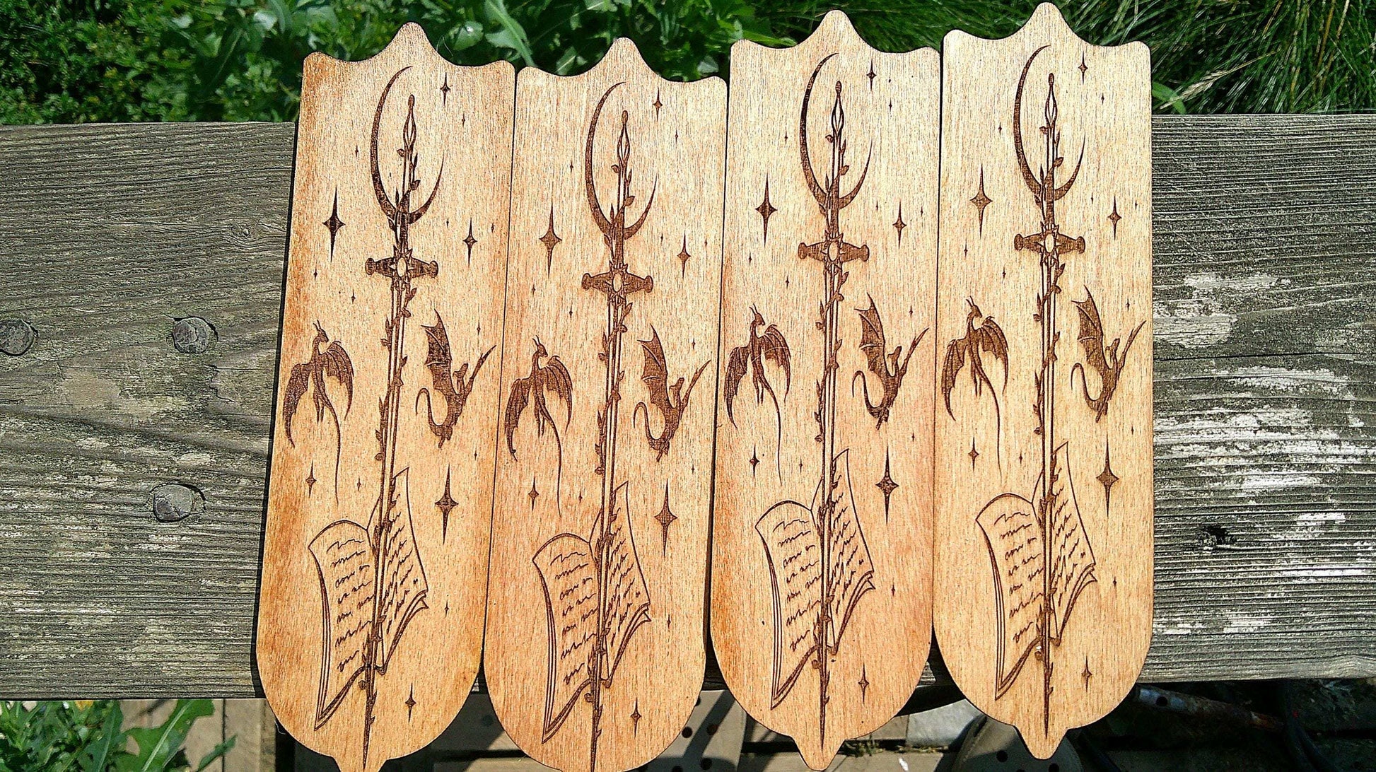 Fantasy Bookmark, Fantasy Book Lover Gift, Wood Bookmark, Engraved Bookmark, Dragon Book Gift, Dragon Bookmark, Fantasy Reader Gift My Store