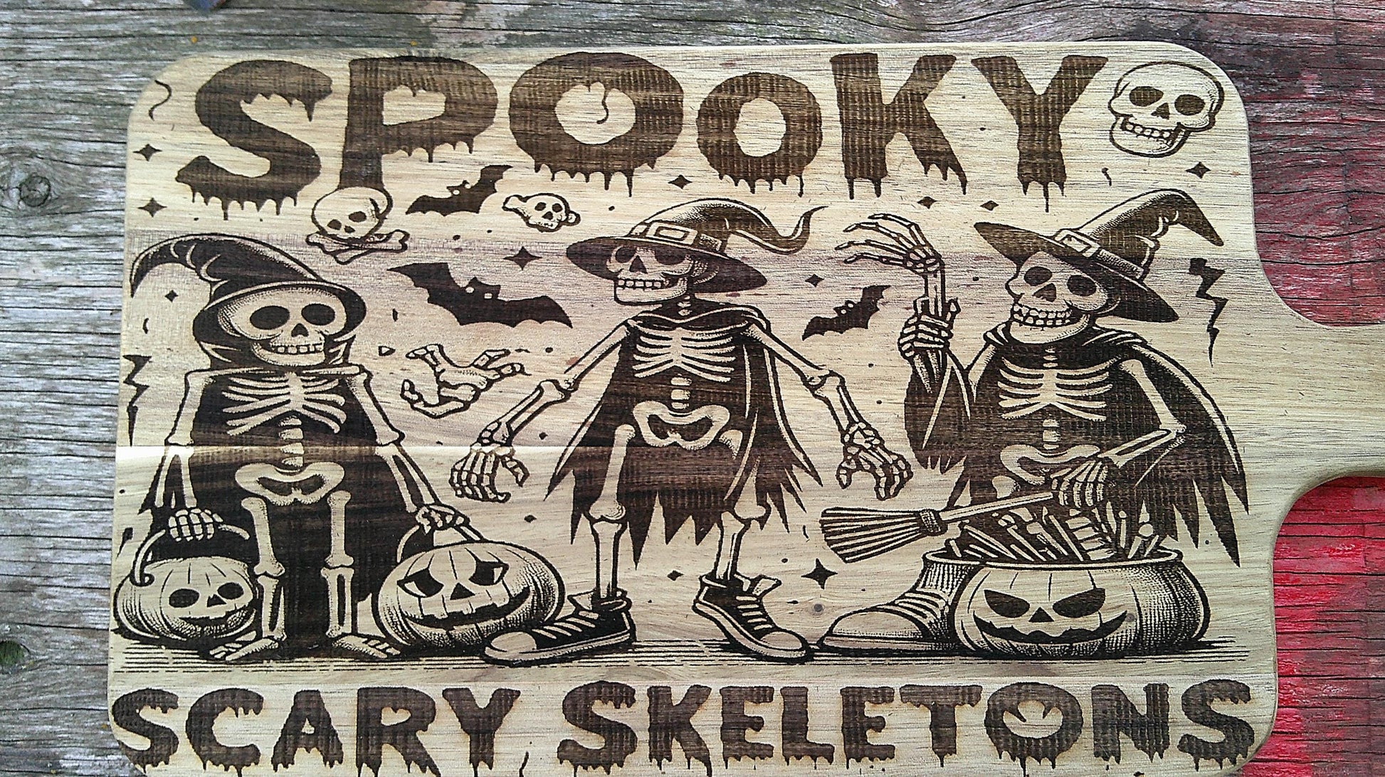 Skeleton Halloween Cutting Board, Ideal gift for Creepy Gothic Kitchen Decor fans My Store