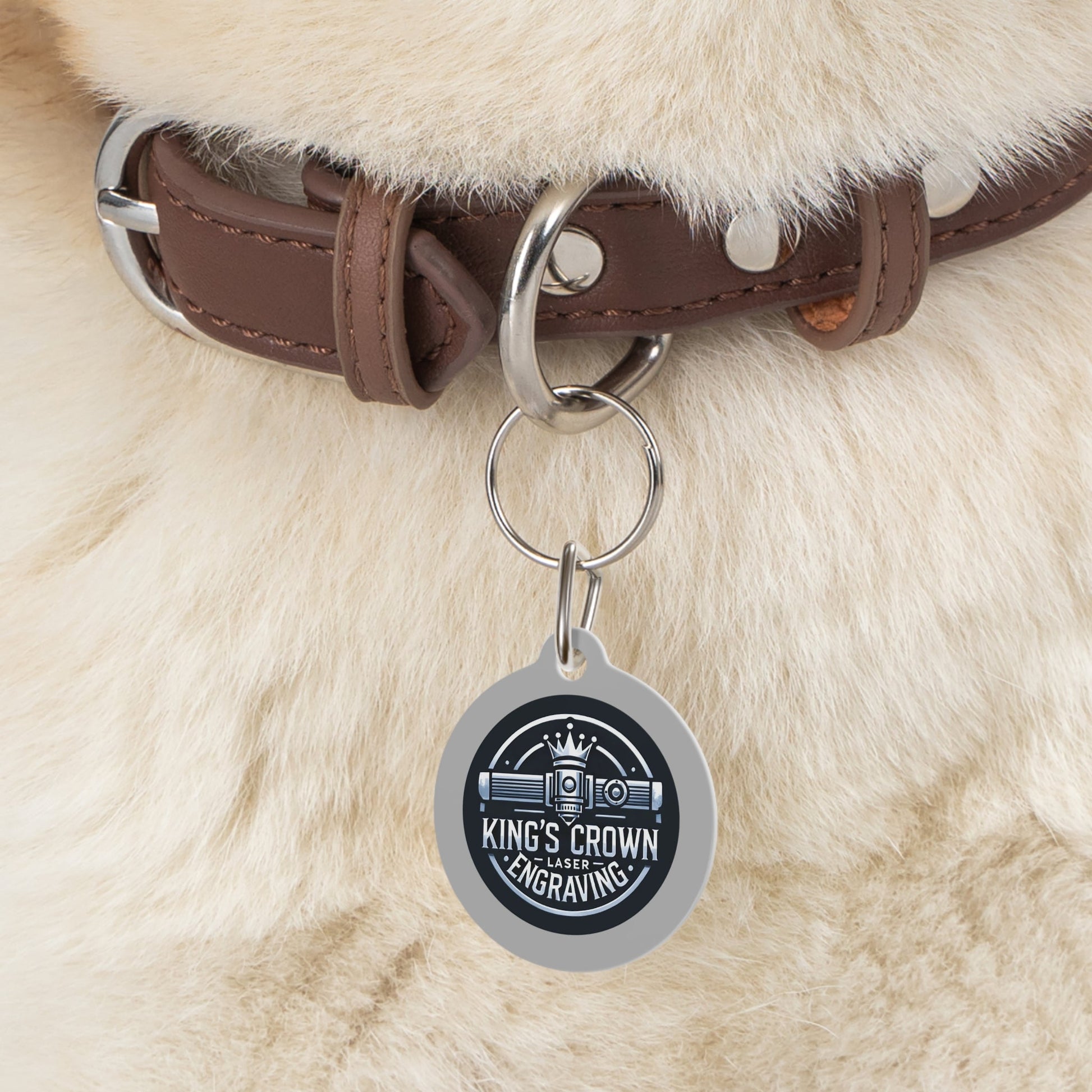 Custom Personalized Pet Tag for Dogs and Cats, Custom Name Tag, Dog ID Tag, Pet Accessory, Pet Gift Idea, King’s Crown Design Printify