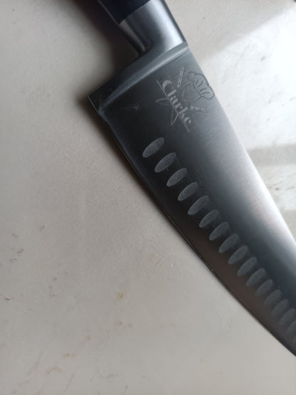 Custom Engraved 8 Inch Chefs Knife Kings Crown Laser Engraving