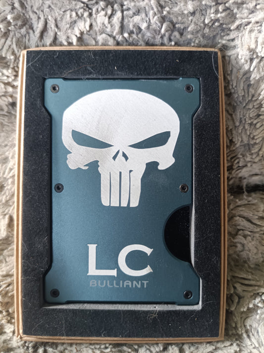 Custom Engraved Minimalist Metal Wallet Kings Crown Laser Engraving