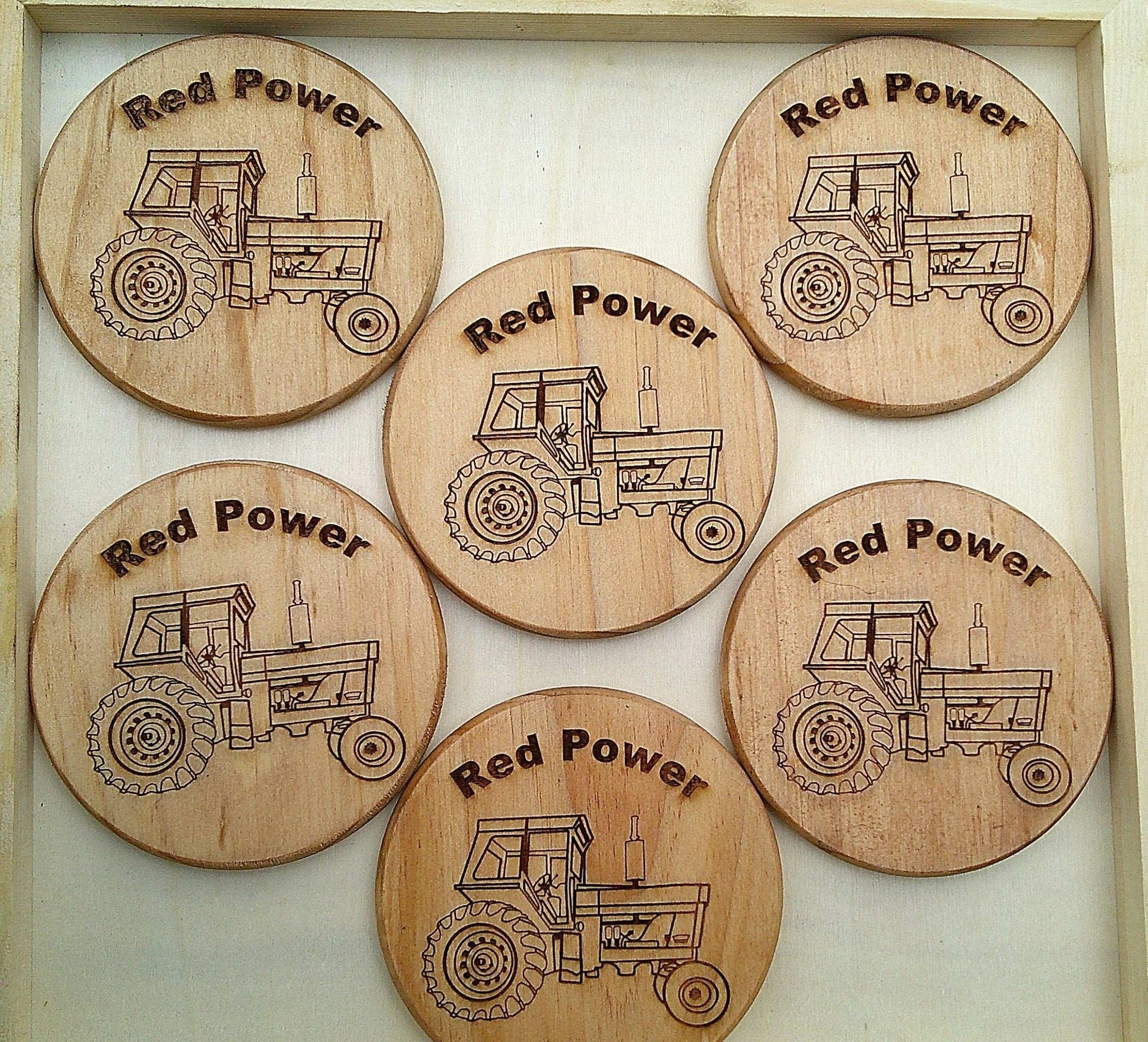 Personalized IH 766 Tractor Coaster Gift Set for Farmers and Tractor Enthusiasts, Gift for Tractor Lovers My Store