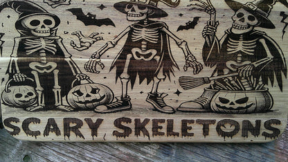 Skeleton Halloween Cutting Board, Ideal gift for Creepy Gothic Kitchen Decor fans My Store
