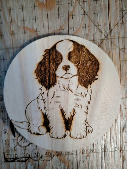 Dog Coaster Set, King Charles Gift, Cavalier Spaniel Dog Gift, Floral Dog Gift, Puppy Coasters, Wooden Coaster Set, King Charles Dog My Store