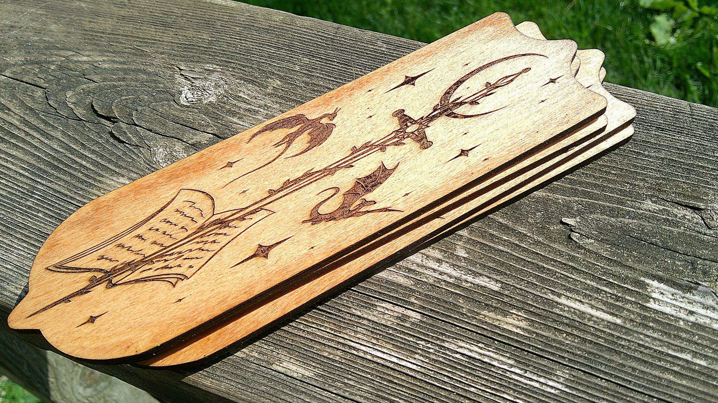 Fantasy Bookmark, Fantasy Book Lover Gift, Wood Bookmark, Engraved Bookmark, Dragon Book Gift, Dragon Bookmark, Fantasy Reader Gift My Store