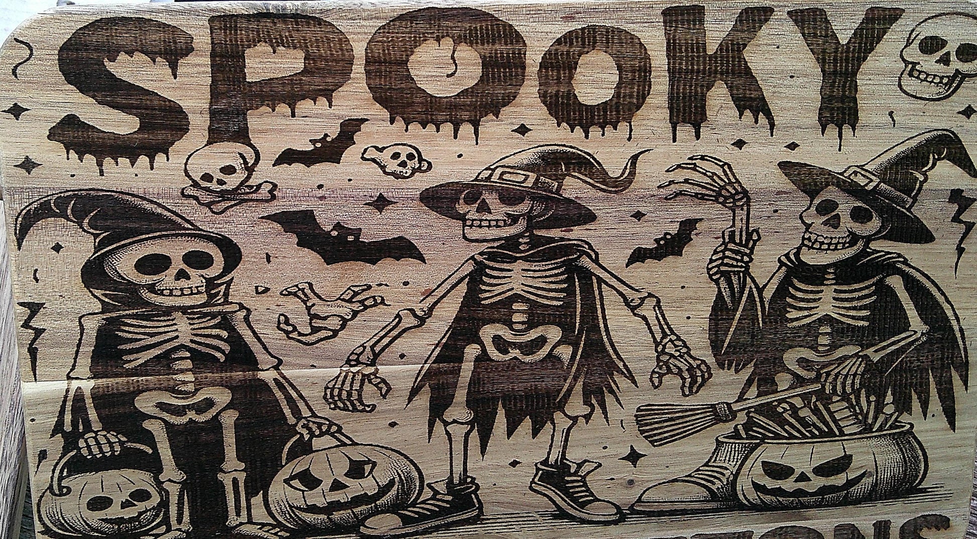 Skeleton Halloween Cutting Board, Ideal gift for Creepy Gothic Kitchen Decor fans My Store