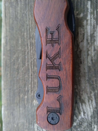 Custom Pocket Knife, Custom Camping Knife, Personalized Knife, Utility Knife, Groomsmen Knife, Personalized Folding Knife, Wood Handle Knife My Store