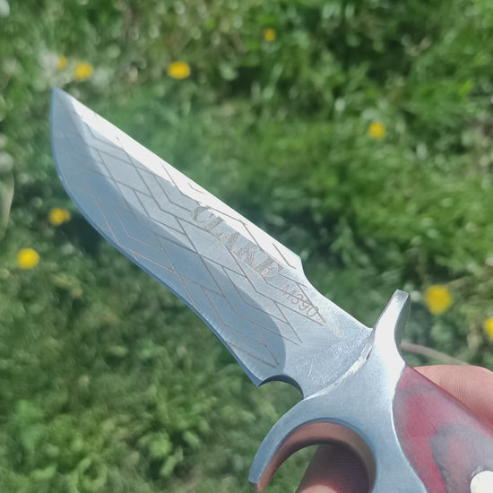 video of a custom engraved bush knife